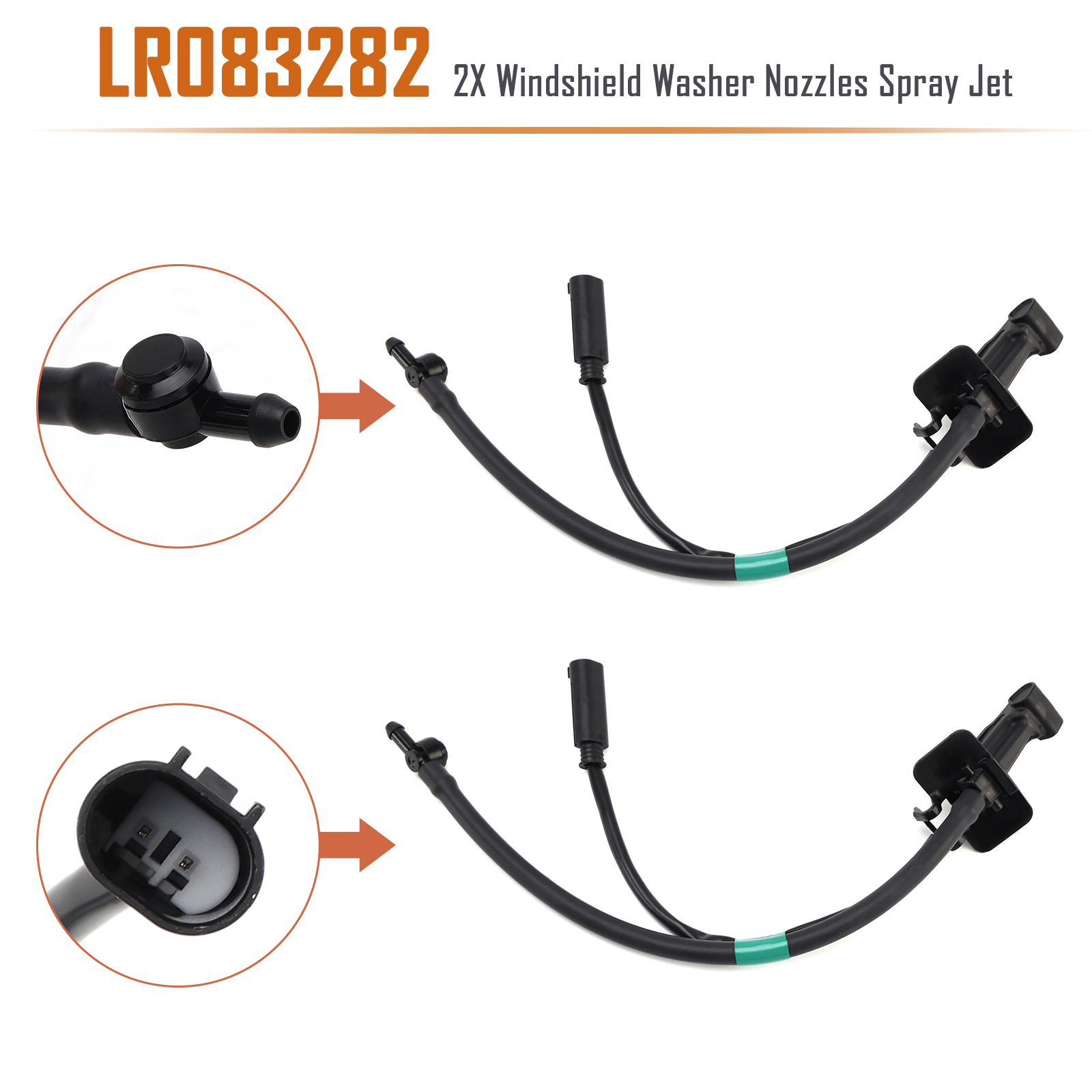 2000-2007 Mercedes-Benz C-Class 2X Windshield Wiper Nozzle Spray Jet 2308600347 Generic