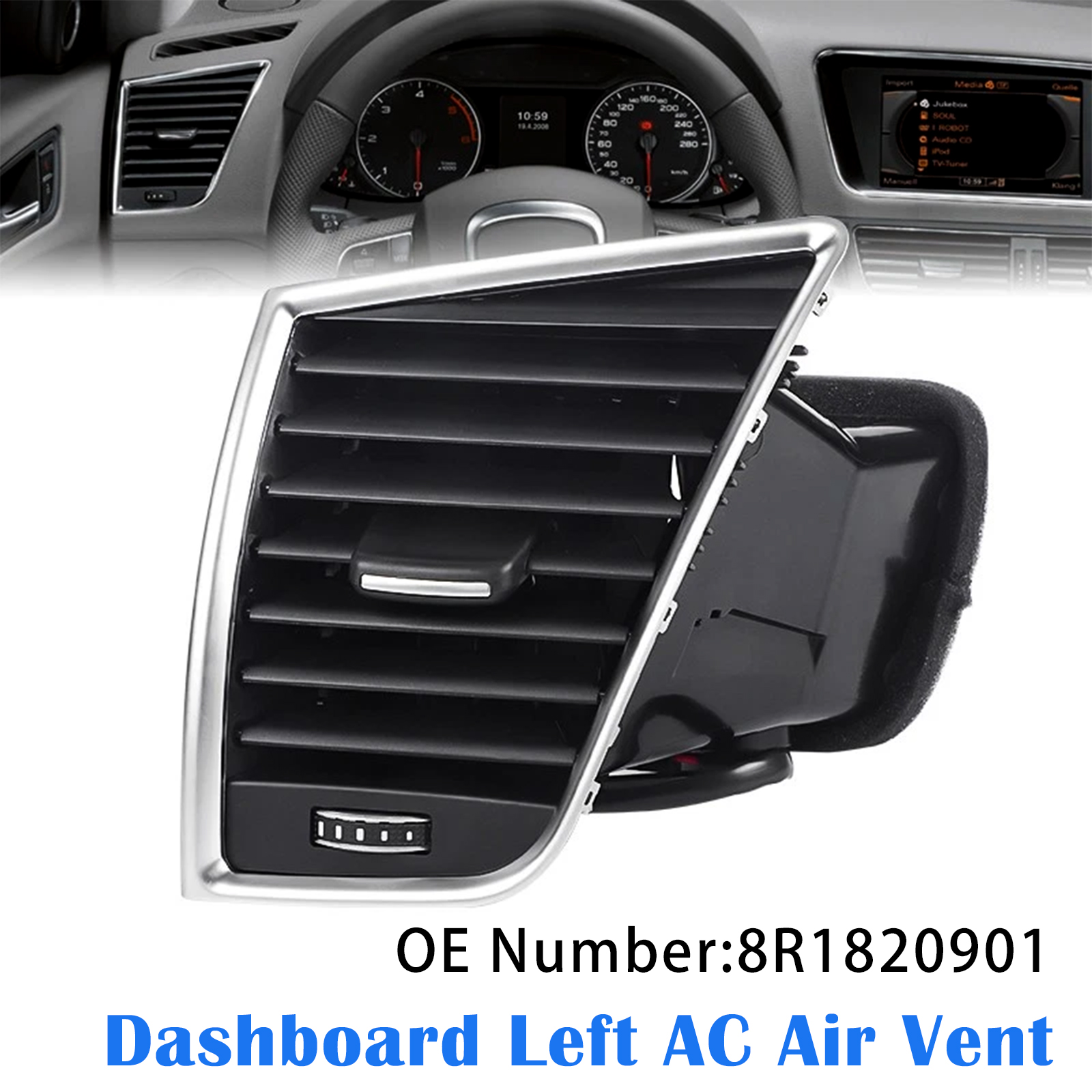 2009-2017 Audi Q5 SQ5 Front Left Dash A/C Air Vent Outlet Assembly 8R1820901 Generic