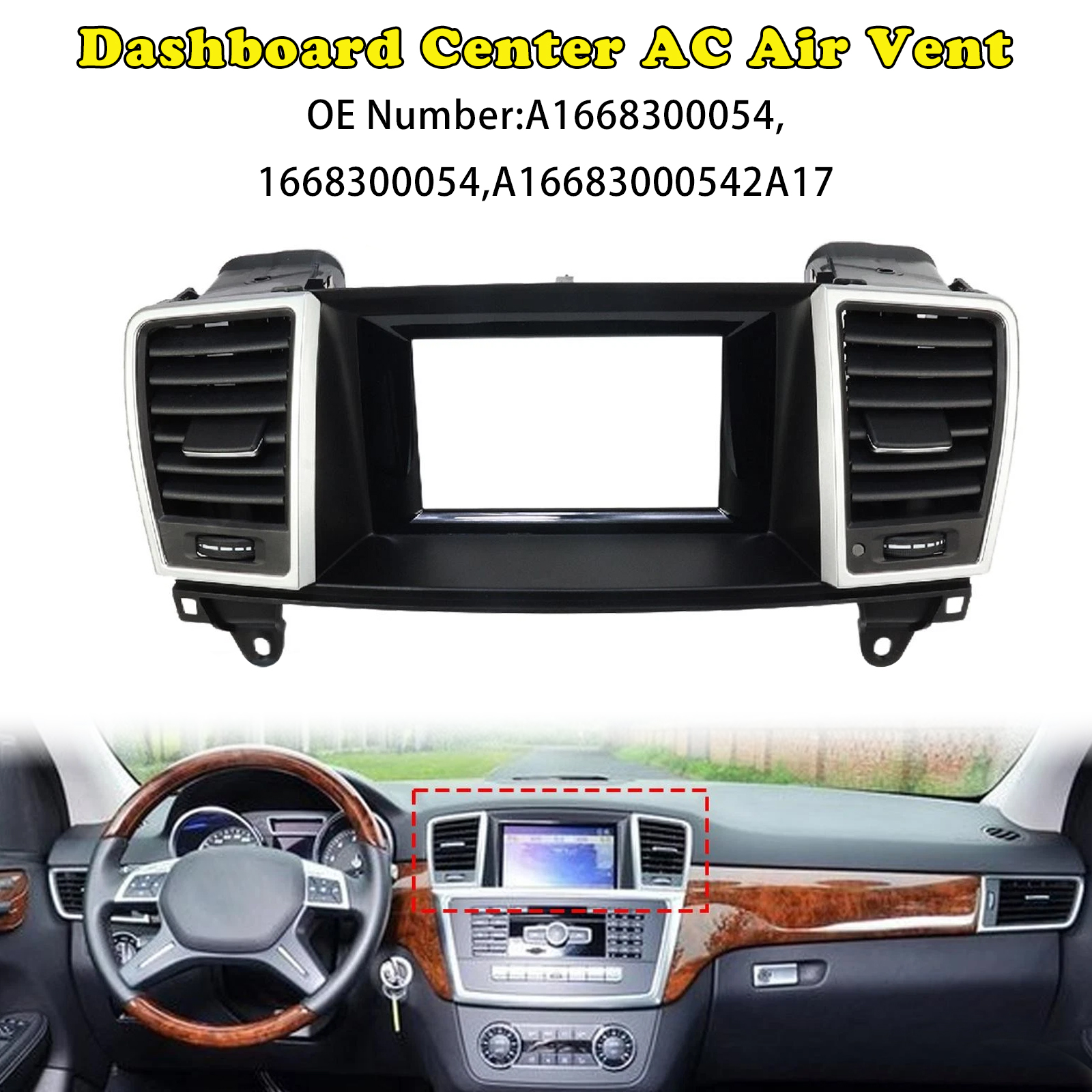 2013-2015 Mercedes Benz ML Class (W166) Dashboard Center Console Air Vent Grille Panel Generic