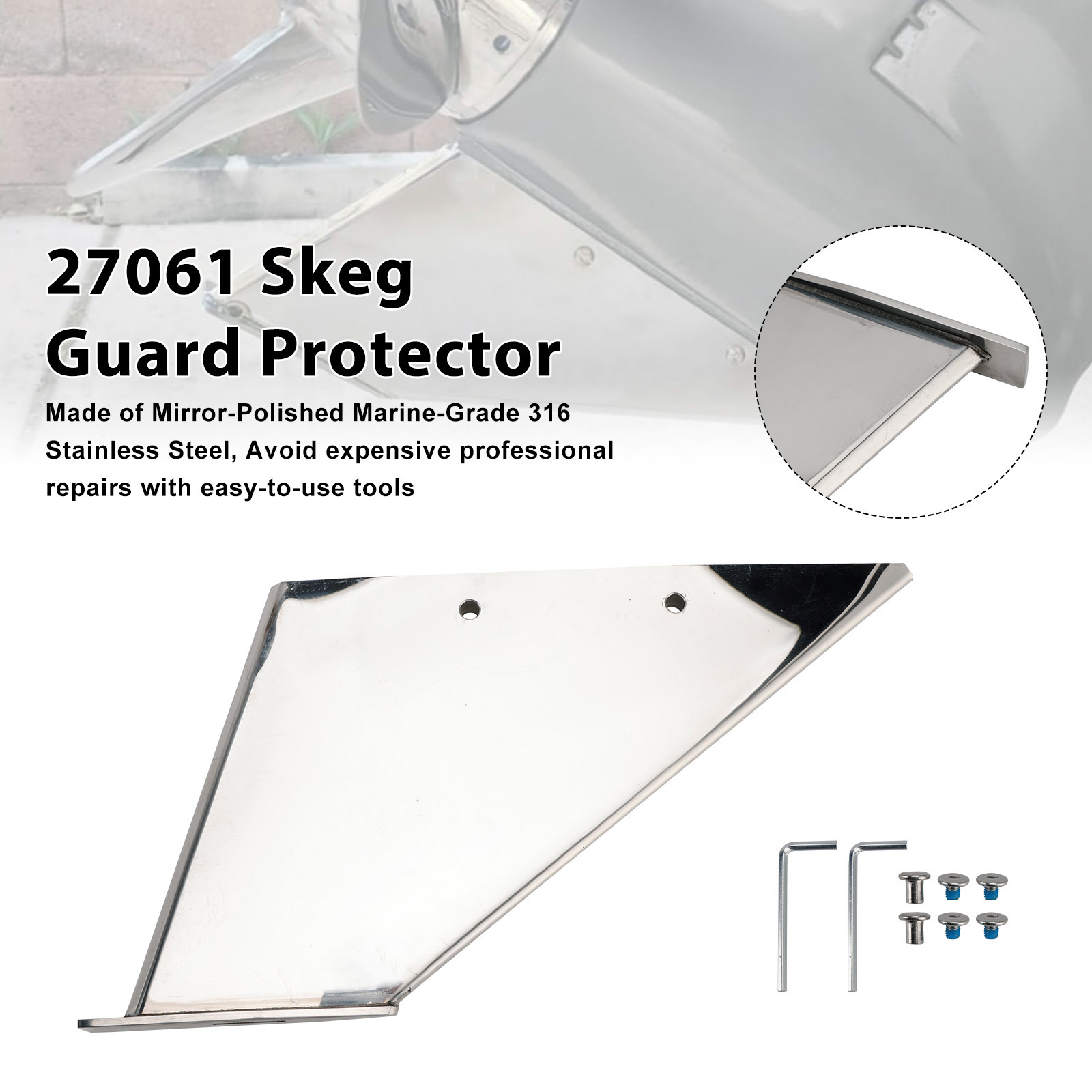 27061 Skeg Guard For Mercury 75HP 90HP 115HP 175HP Mariner 135 150 175 200HP