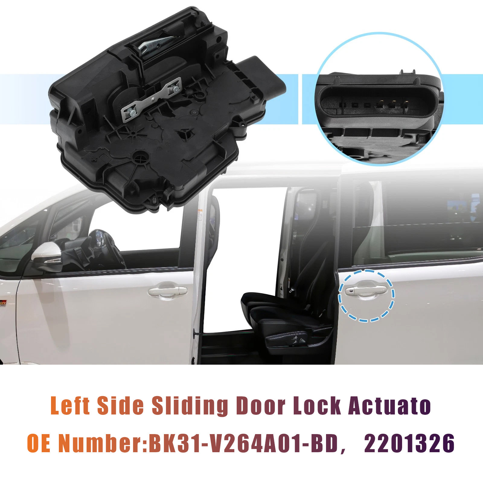 2014-2024 Ford Transit MK8 Left Side Sliding Door Lock Actuator BK31-V264A01-BD Generic