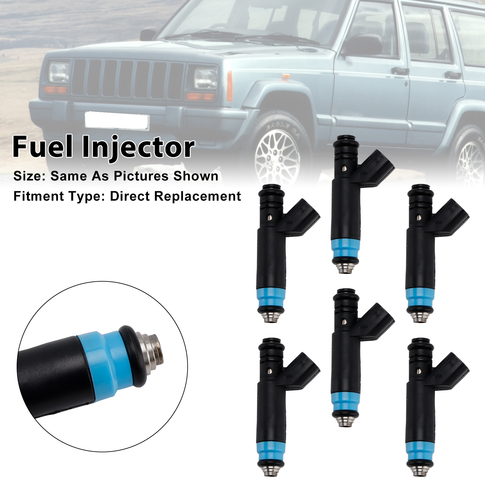 1999-2004 Jeep Cheroee TJ Wrangler 6Pcs Fuel Injector 280155784 Generic