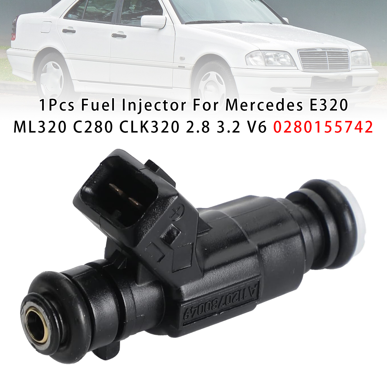 Mercedes E320 ML320 C280 CLK320 2.8 3.2 V6 1Pcs Fuel Injector 0280155742 Generic