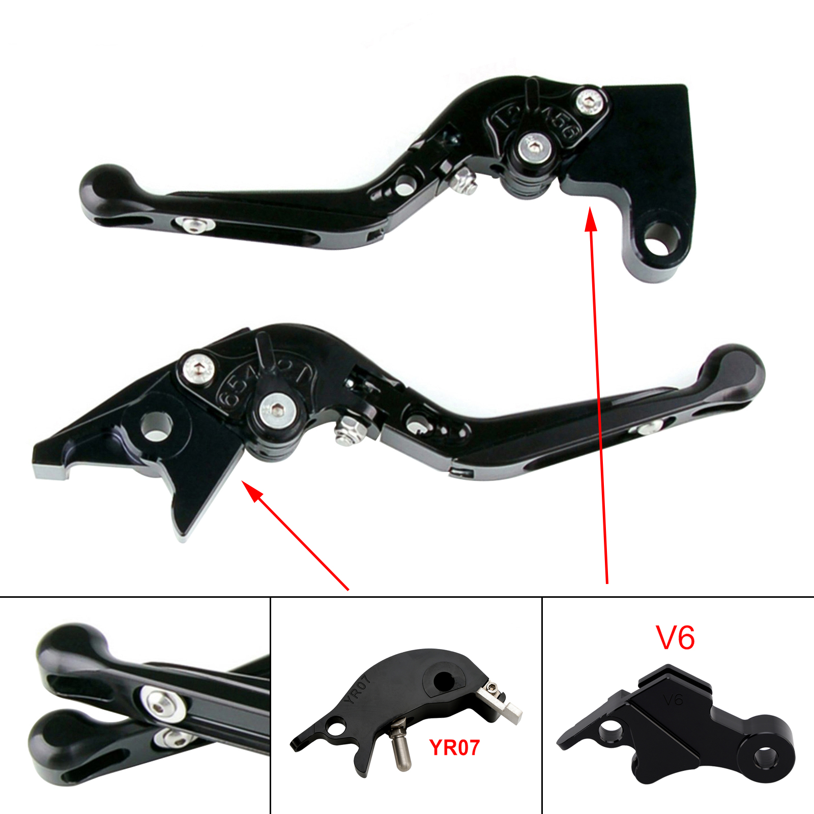 2024-2025 YAMAHA MT-09 MT-09SP Adjustable Folding Extendable Racing Brake & Clutch Levers Black Generic