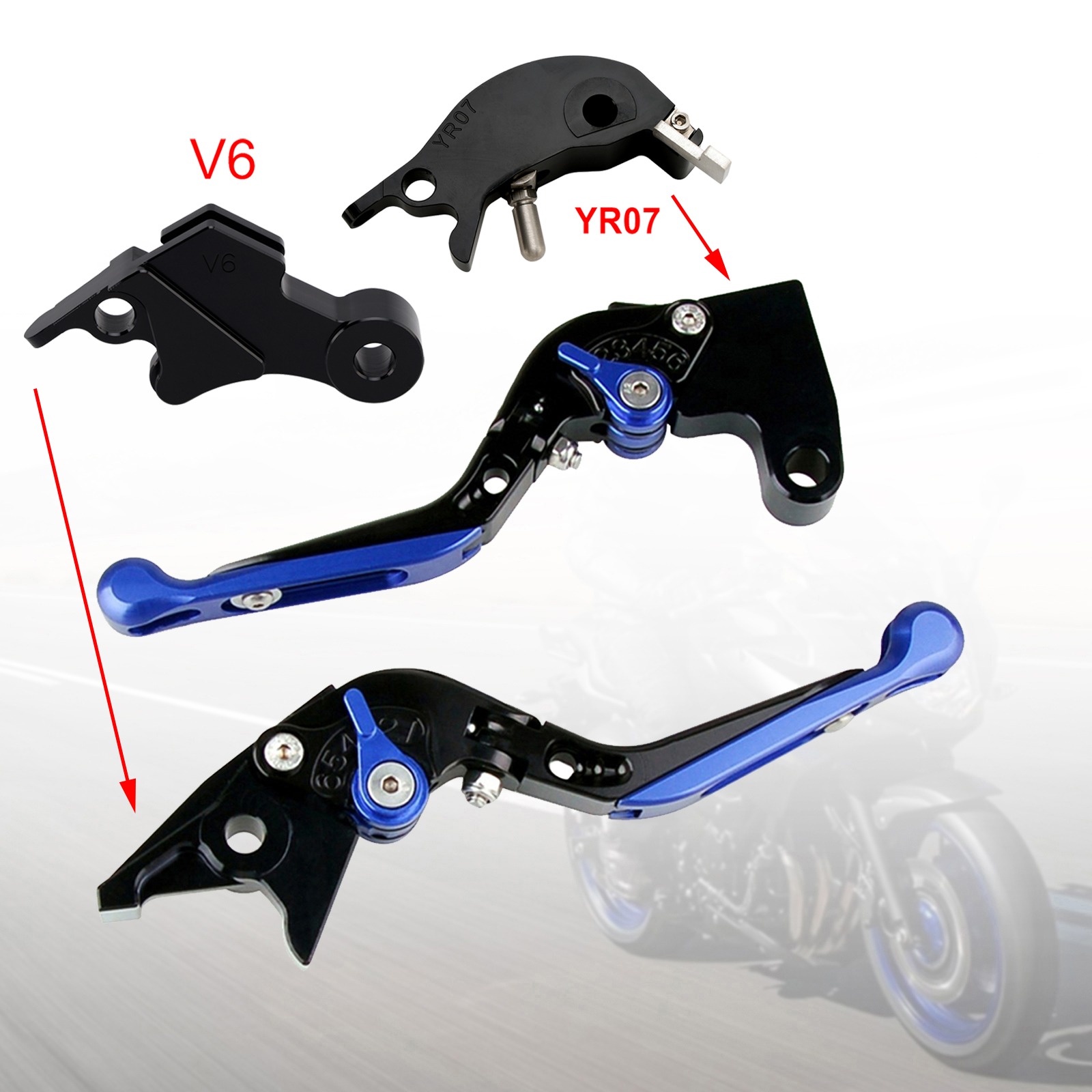 2024-2025 YAMAHA MT-09 MT-09SP Adjustable Folding Extendable Racing Brake & Clutch Levers Blue Generic