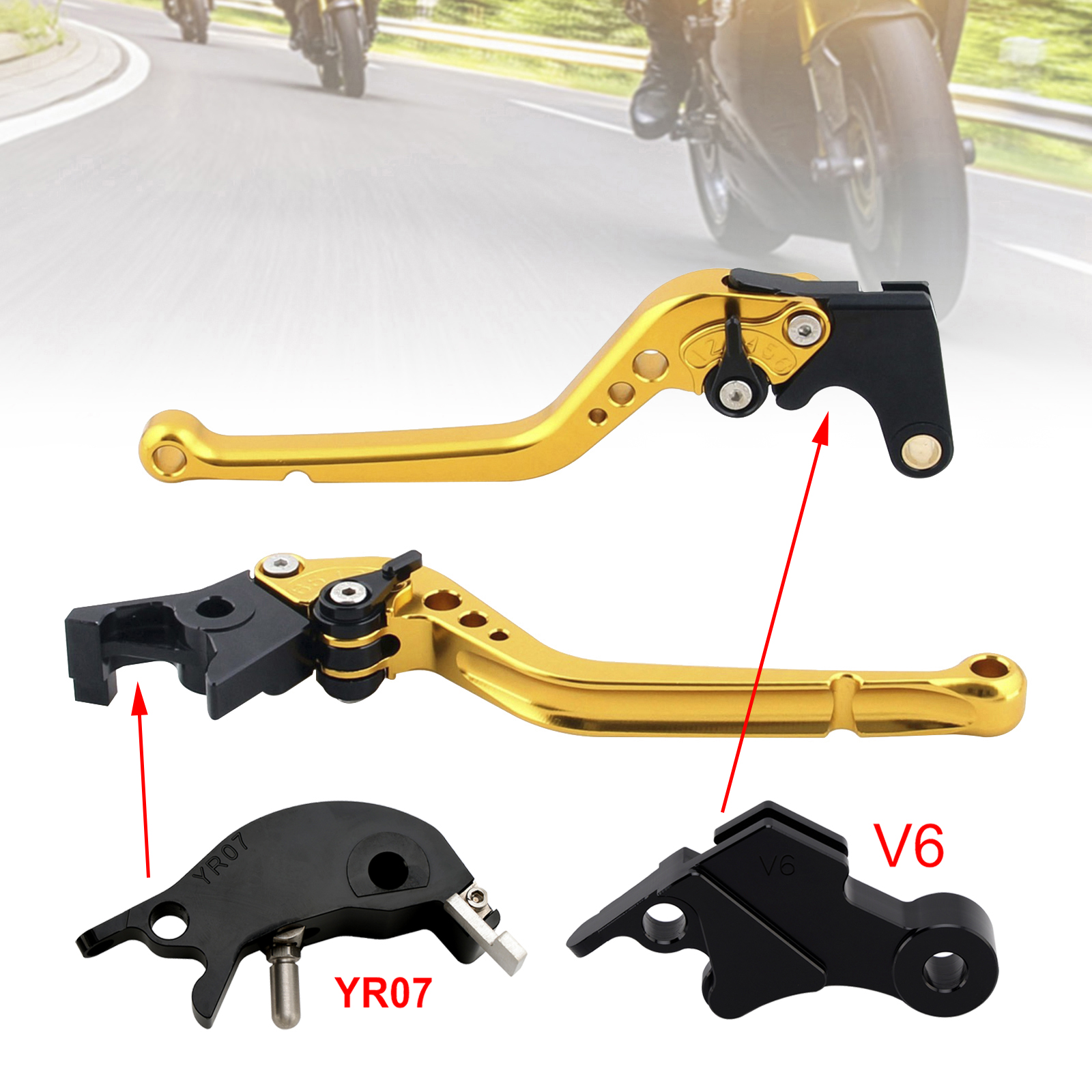 2024-2025 YAMAHA XSR900 XSR900GP 2pcs Racing Brake & Clutch Levers Gold Generic