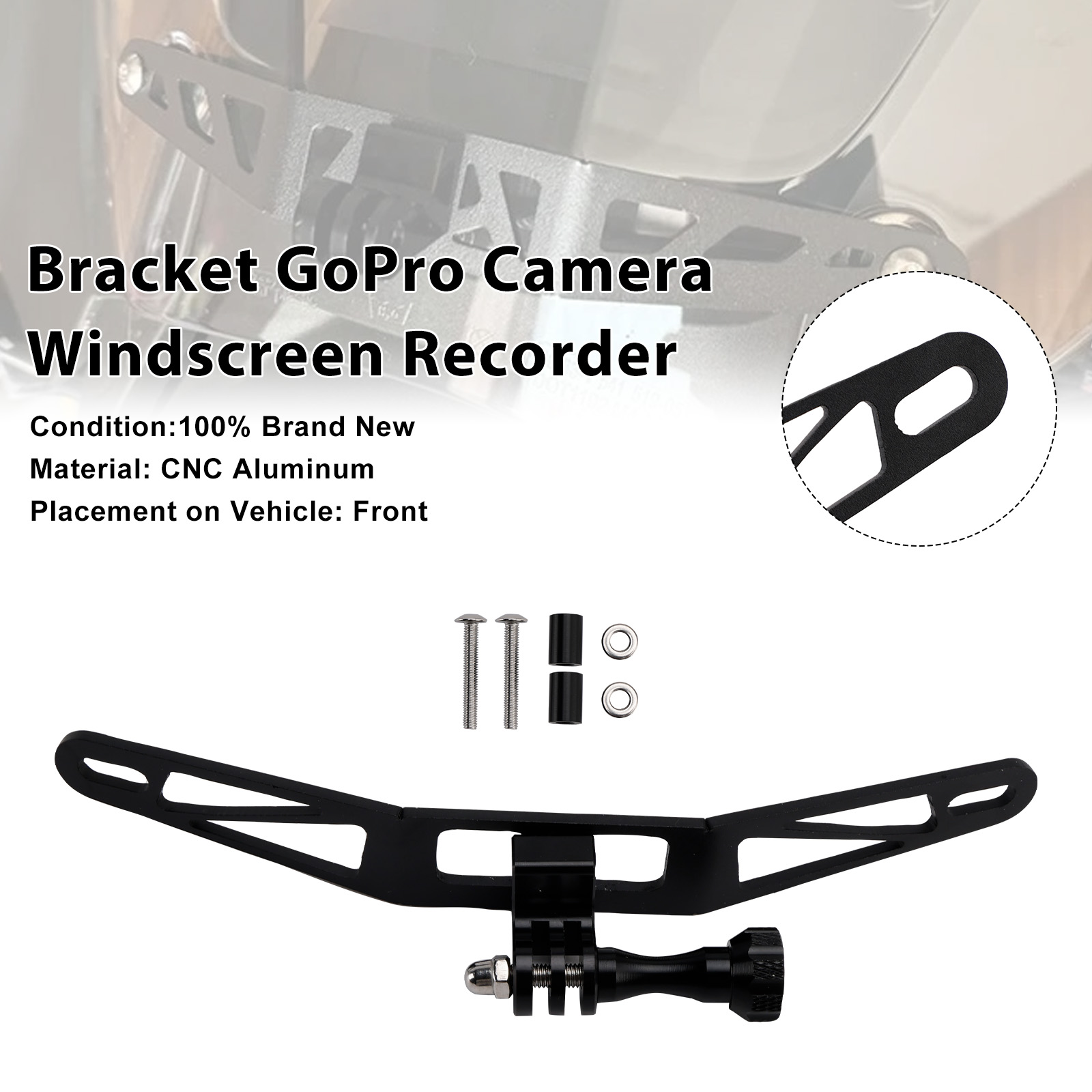 2023-2026 BMW R1300GS / ADV Bracket GoPro Camera Windscreen Recorder Black Generic