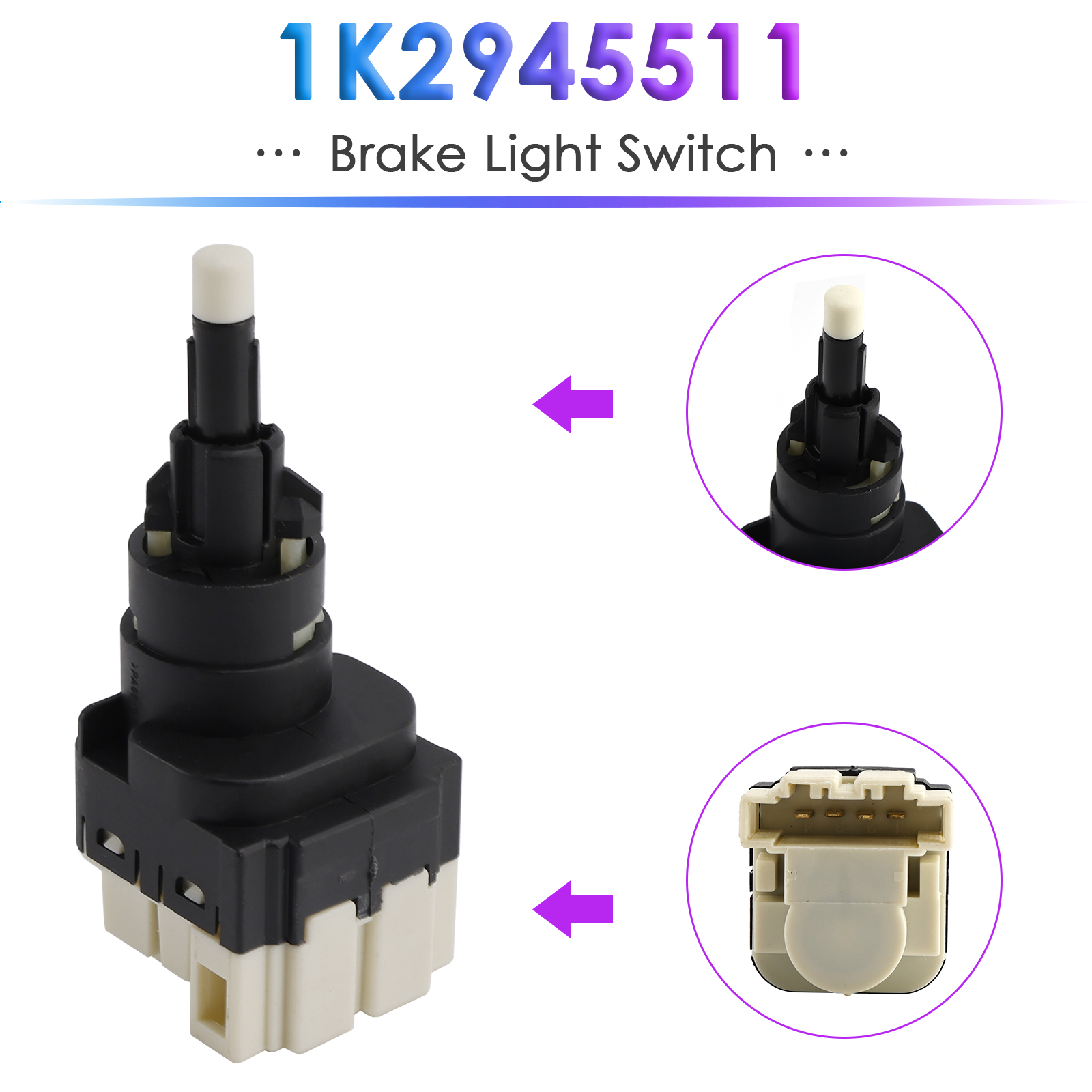 2005-2011 VW Fox 5Z1 Brake Light Switch 1J0945515 Generic