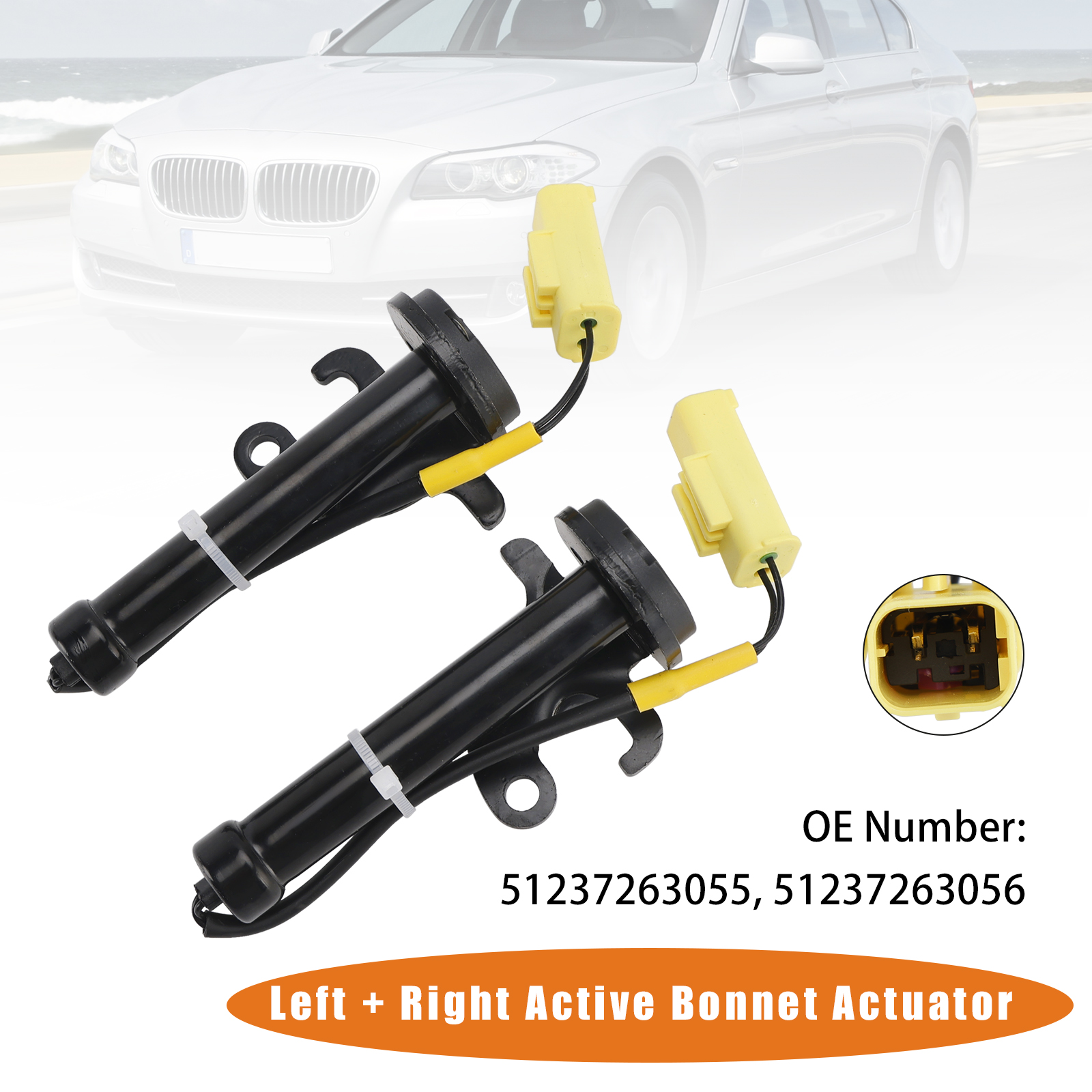 2010-2012 BMW 5 6 7 Series Left+Right Active Bonnet Actuator 51237263055 51237263056 Generic