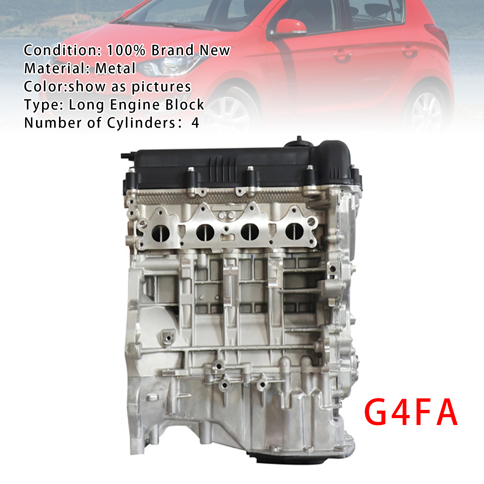 2006-2019 Hyundai Kia 1.4L Petrol G4FA Engine Assembly Long Engine Block Generic