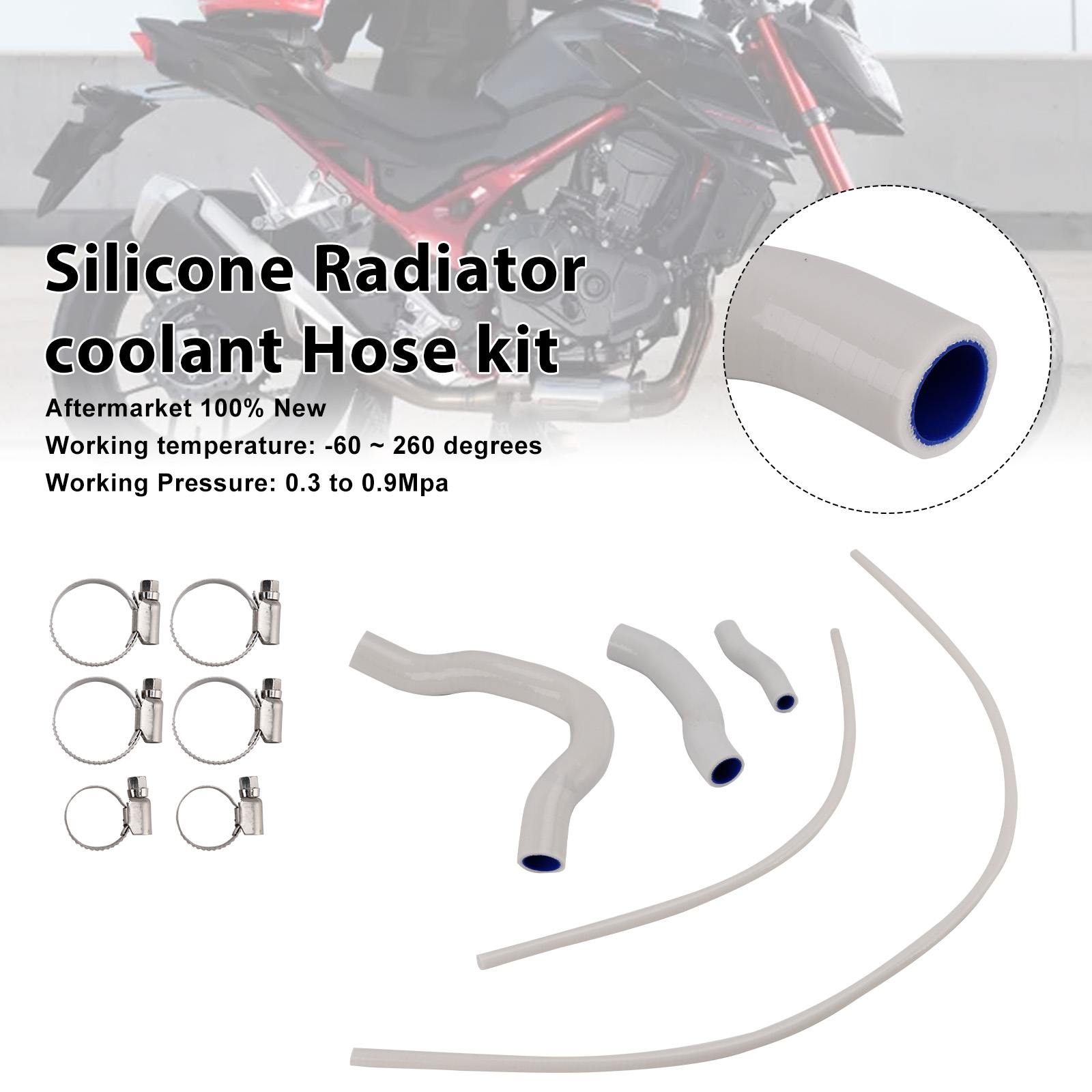 2023-2025 Honda CB750 Hornet Silicone Radiator coolant Hose kit White Generic