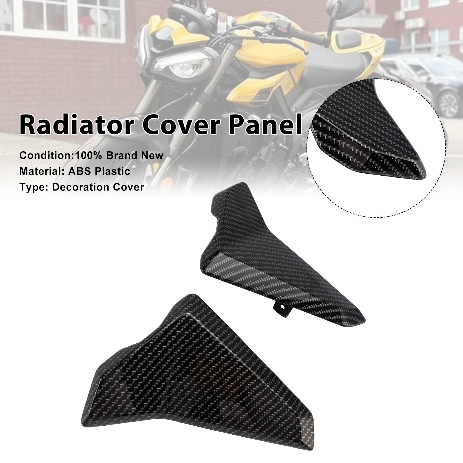 2023-2025 Triumph Street Triple 765 R/RS Radiator Cover Panel Carbon like Generic