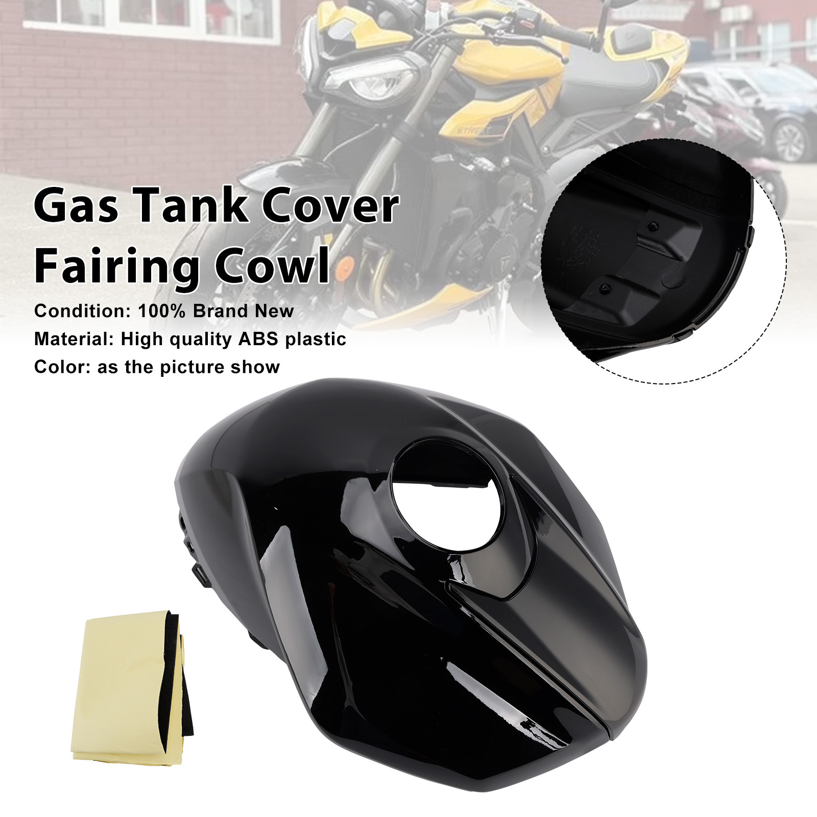 2023-2025 Triumph Street Triple 765 R/RS Gas Tank Cover Fairing Cowl Black Generic