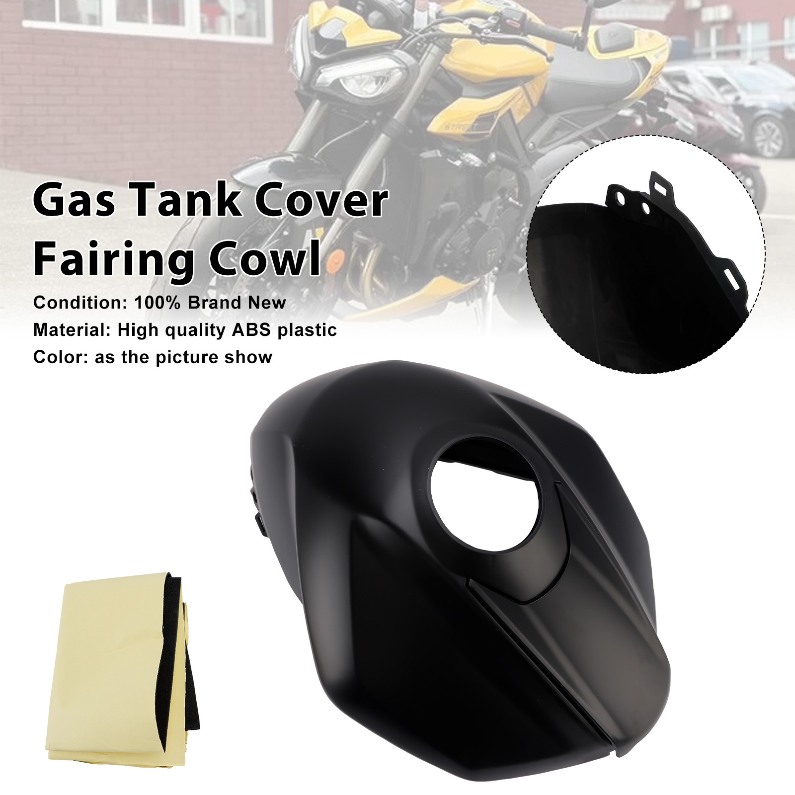 2023-2025 Triumph Street Triple 765 R/RS Gas Tank Cover Fairing Cowl Matte Black Generic