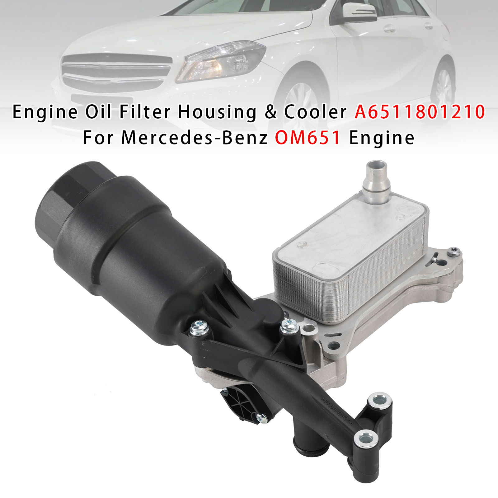 Mercedes-Benz OM651 Engine Engine Oil Filter Housing & Cooler A6511801210 Generic