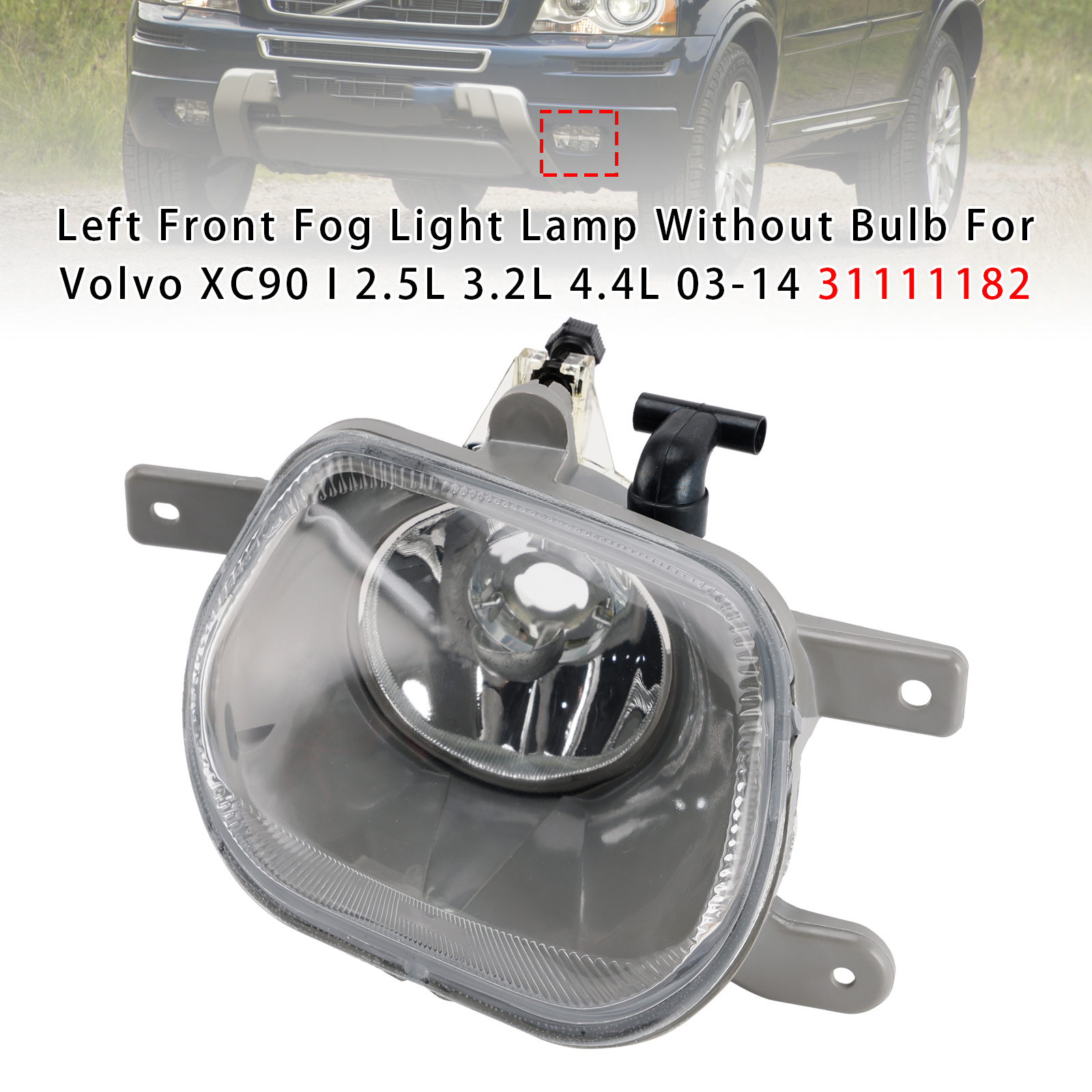 2003-2014 Volvo XC90 Left Front Fog Light Lamp Without Bulb 31111182 Generic