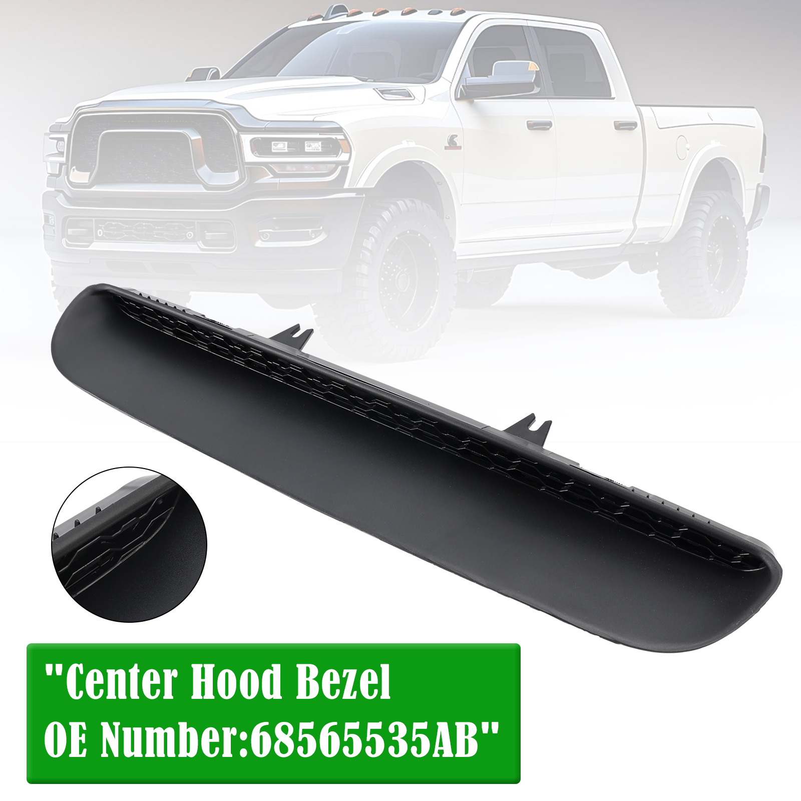 2023-2025 RAM 2500 3500 Center Hood Bezel 68565535AB Generic