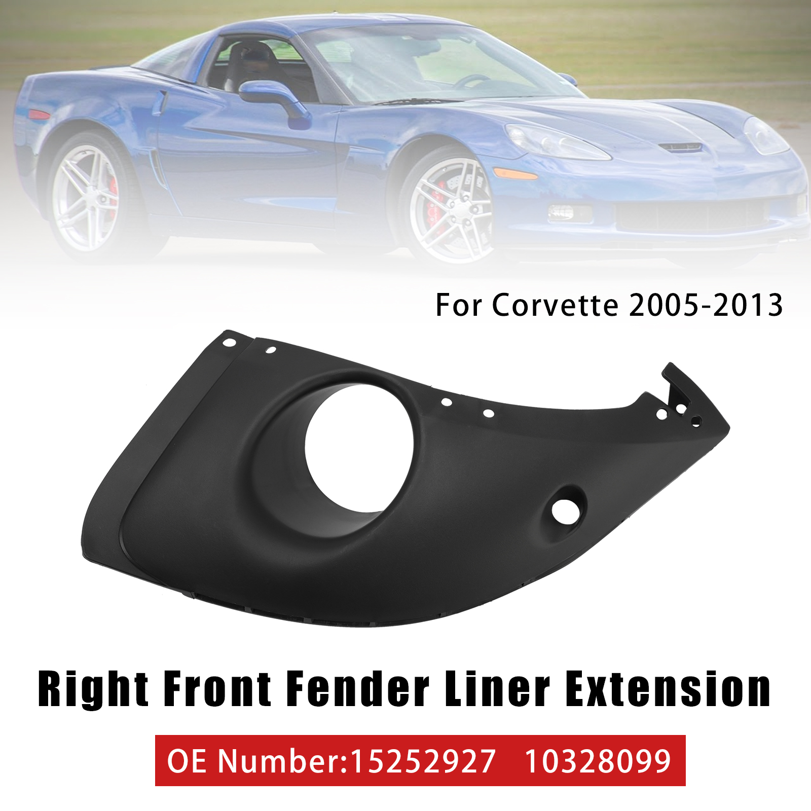2005-2013 Chevy Corvette Right Front Fender Liner Extension 15252926 10328100 Generic