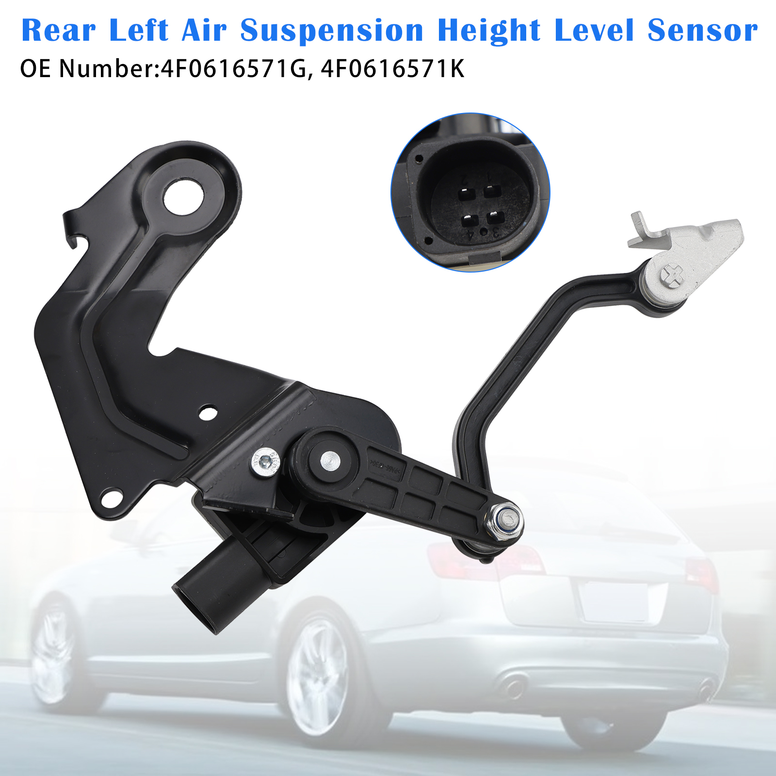 2005-2011 AUDI A6 S6 Rear Left Air Suspension Height Level Sensor 4F0616571G 4F0616571K Generic