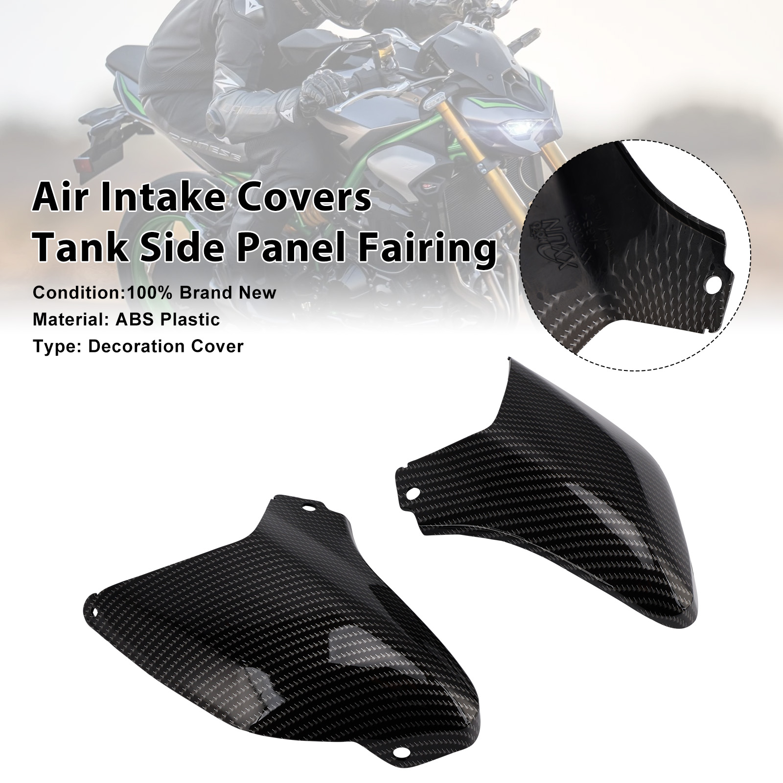 2025-2026 Kawasaki Z900 Air Intake Covers Tank Side Panel Fairing Carbon Generic