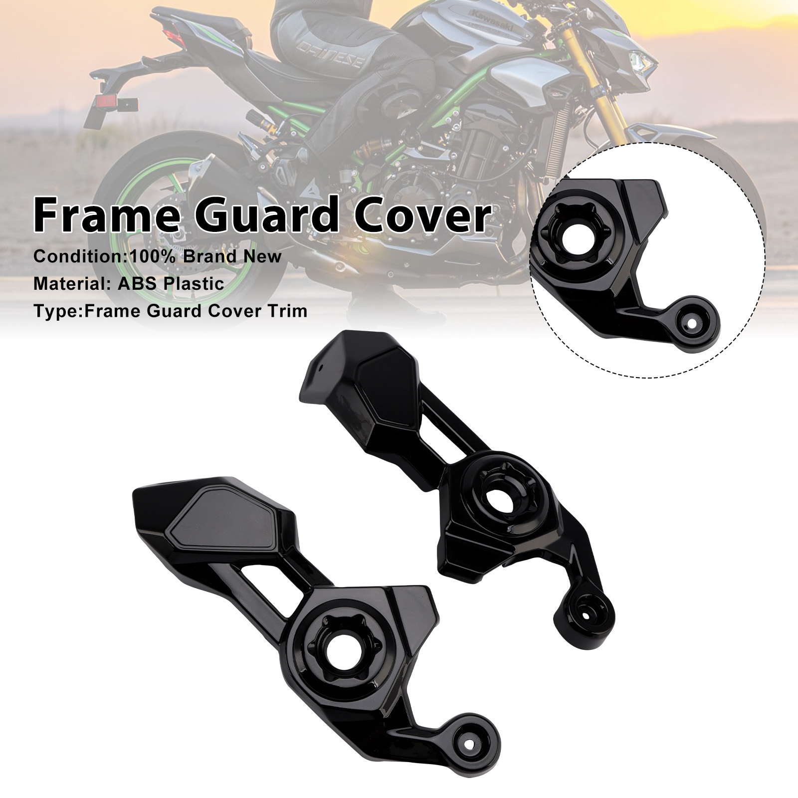 2025-2026 Kawasaki Z900 Frame Side Cover Panel Guard Fairing Black Generic