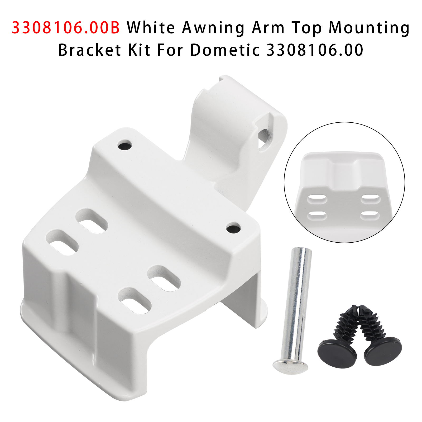 3308106.00B White Awning Arm Top Mounting Bracket Kit For Dometic 3308106.00