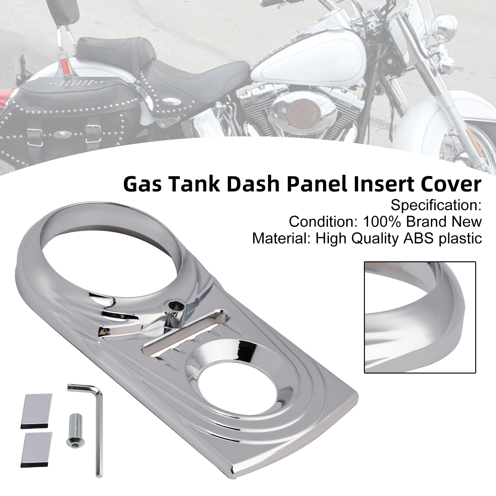 1993-2015 Harley Gas Tank Dash Panel Insert Cover Chrome Generic