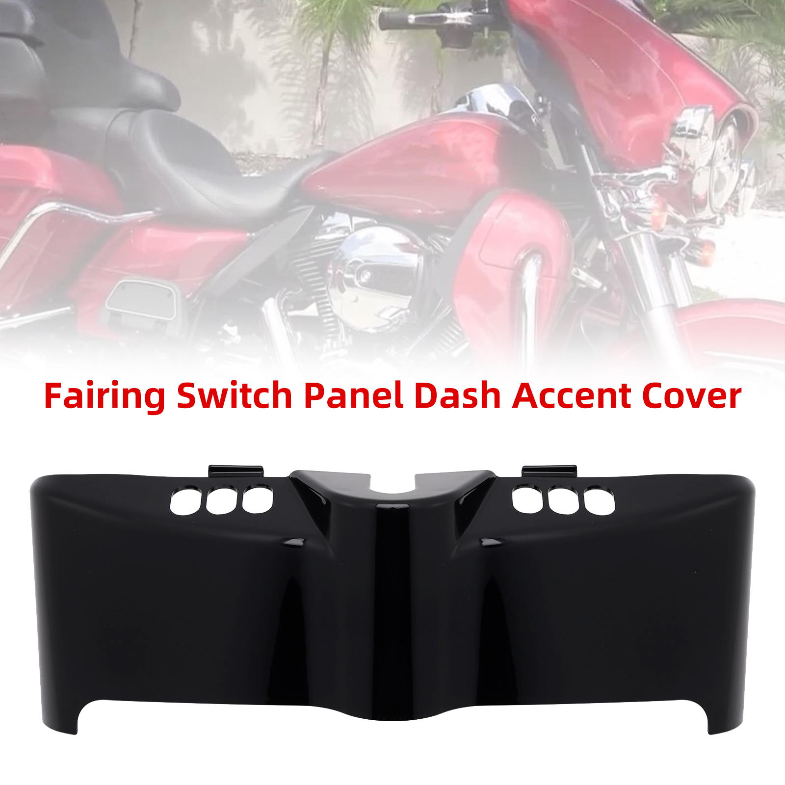 2014-2024 Harley Touring Ultra Classic Fairing Switch Panel Dash Accent Cover Black Generic