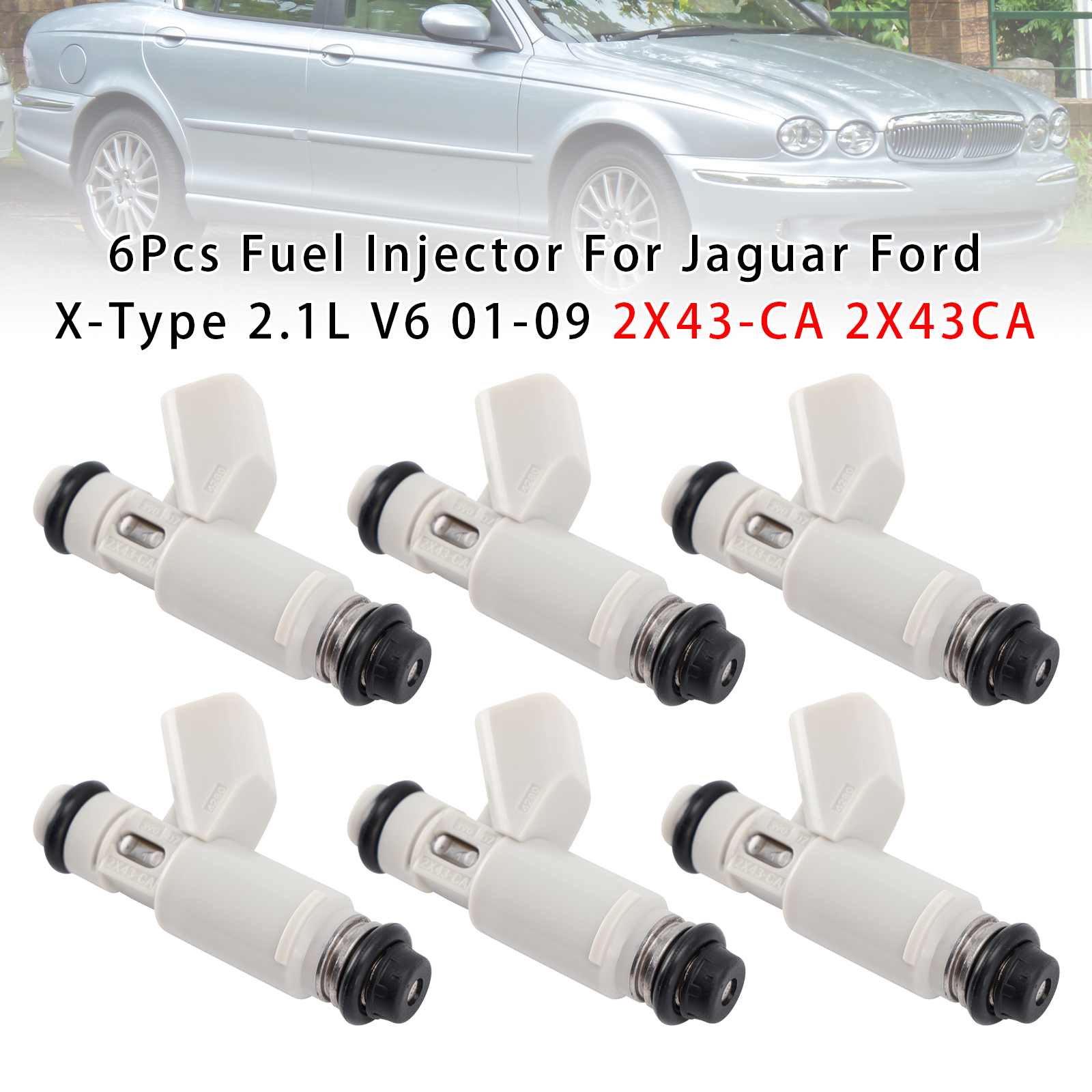2001-2009 Jaguar Ford X-Type 2.1L V6 6Pcs Fuel Injector 2X43-CA 2X43CA Generic