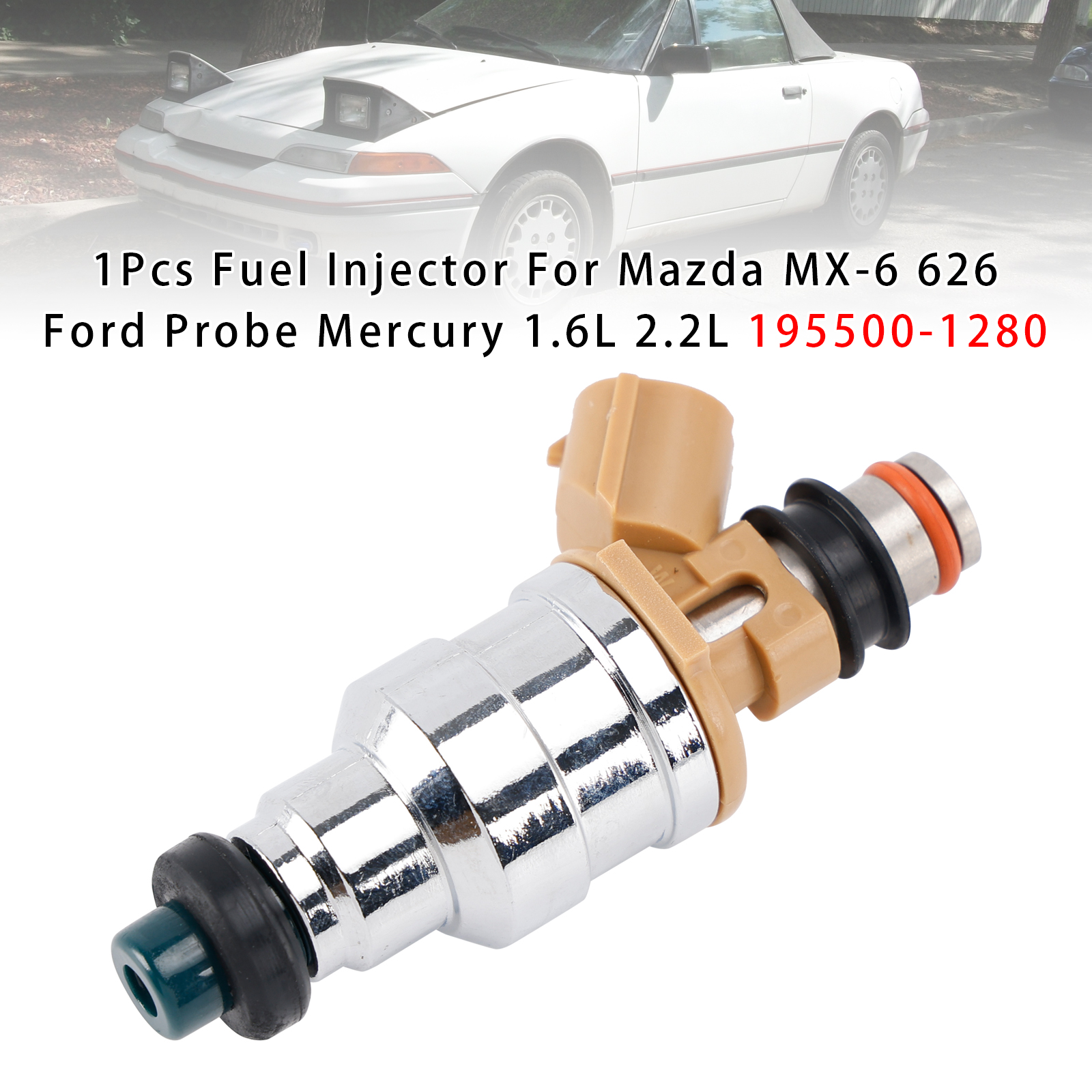 1991-1994 Mercury Capri Base Convertible 2-Door 1.6L Fuel Injector 195500-1280 Generic