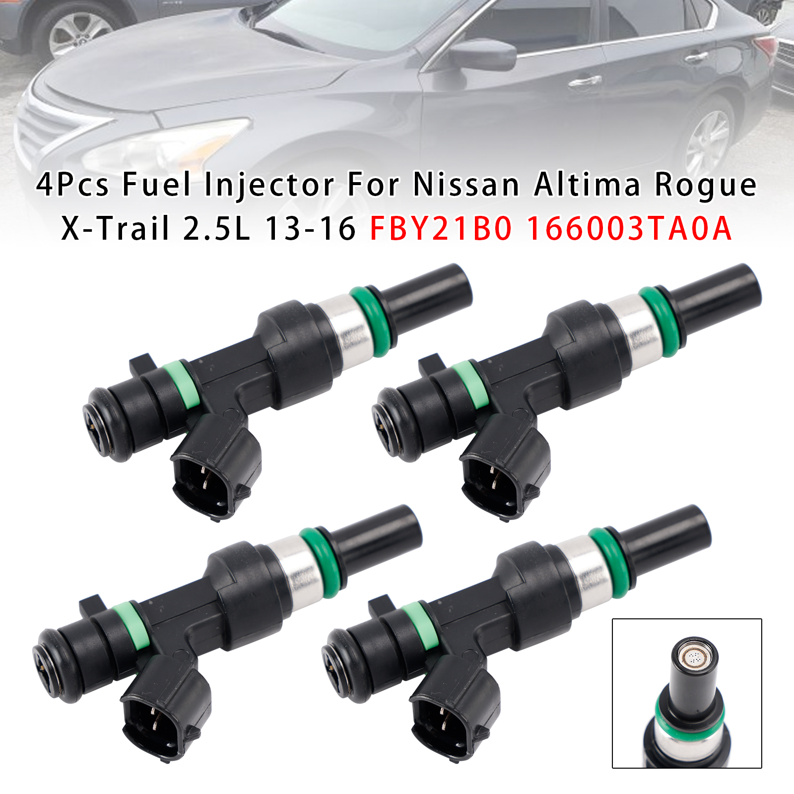 2013 2015-2016 Nissan X-Trail 2.5L L4 Gas 4Pcs Fuel Injector FBY21B0 166003TA0A Generic