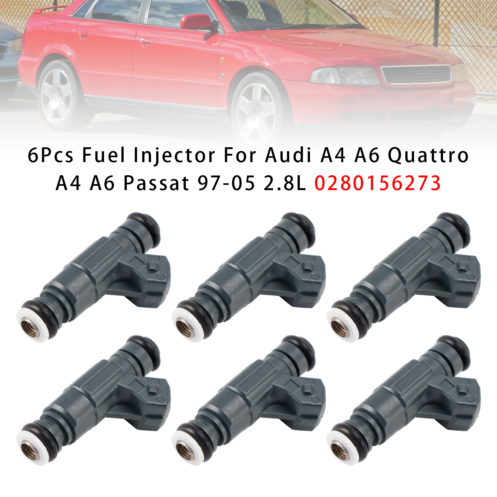 1996-2005 VW Passat 3B2 3B3 6Pcs Fuel Injector 0280156273 FJ575 Generic
