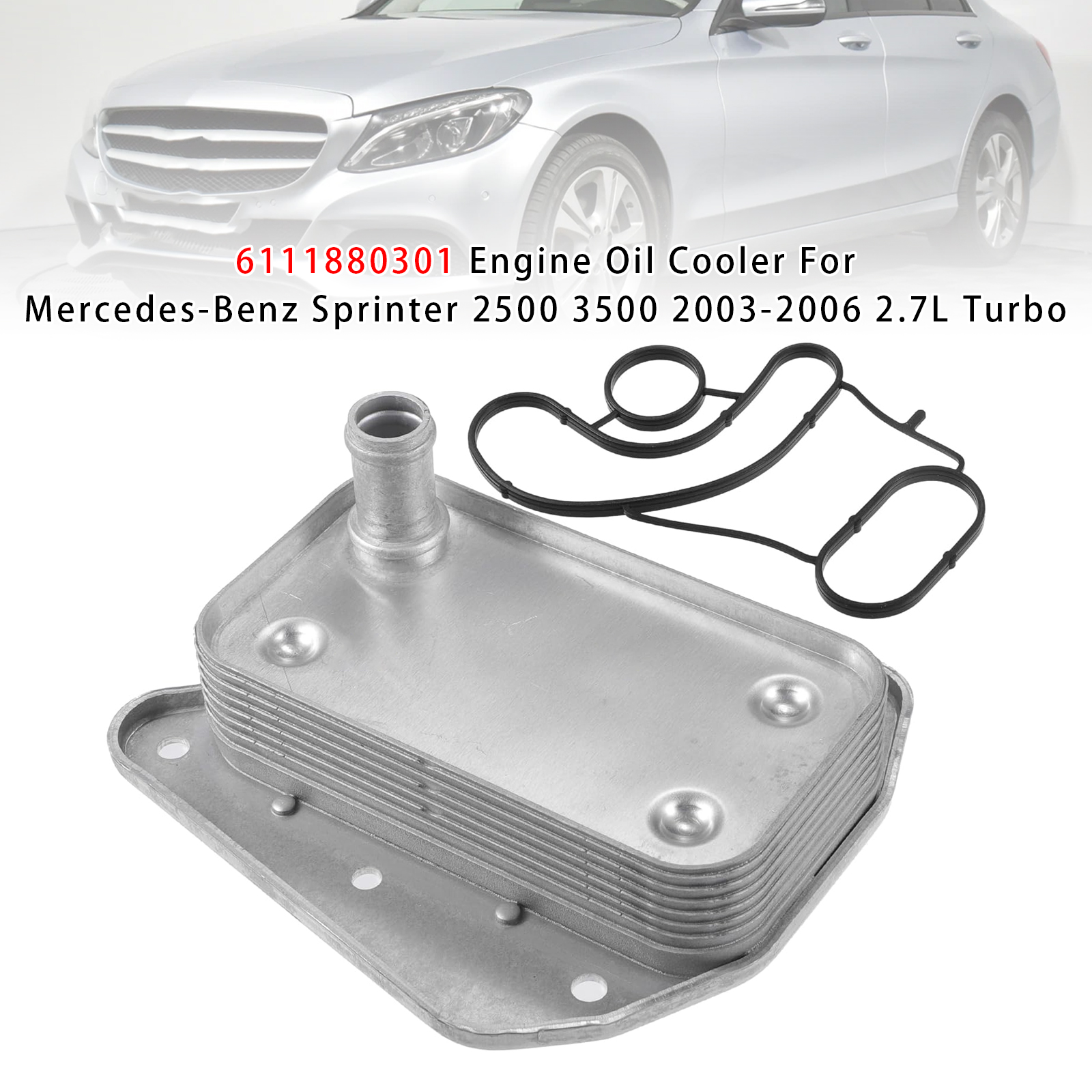 2010-2012 Mercedes-Benz C200 2015 L4 2.0L, Sprinter L4 2.1L Engine Oil Cooler 6111880301 Generic