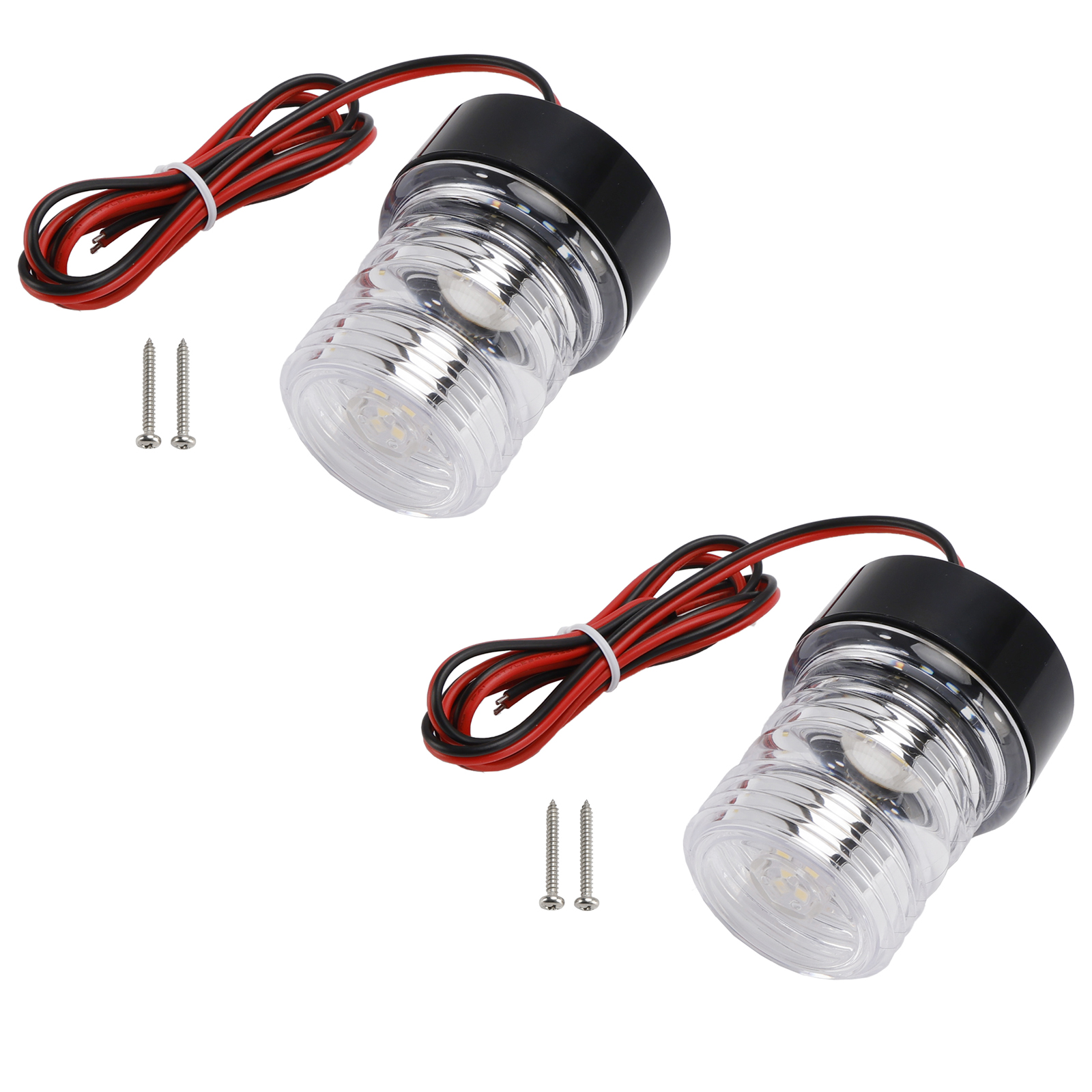 2.7W LED Navigation Signal Light Anchor Vessel Round Lamp Boat Yacht IP66 2Pcs