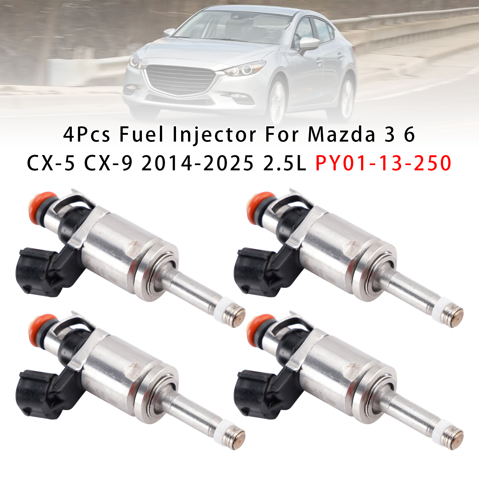 2015-2016 Mazda CX-5 CX-9 4Pcs Fuel Injector PY01-13-250 Generic