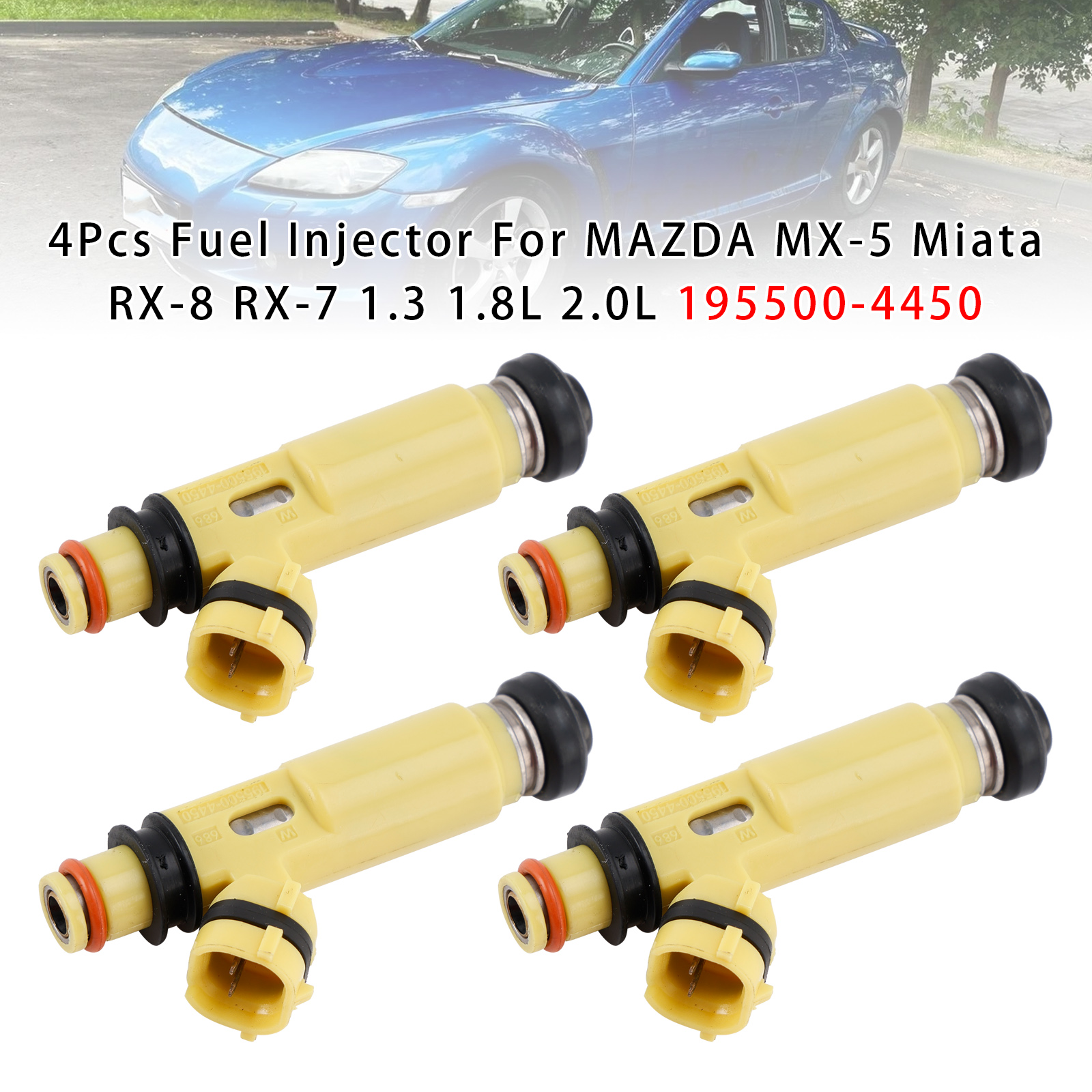 Mazda MX-5 MK II 4Pcs Fuel Injector 195500-4450 Generic