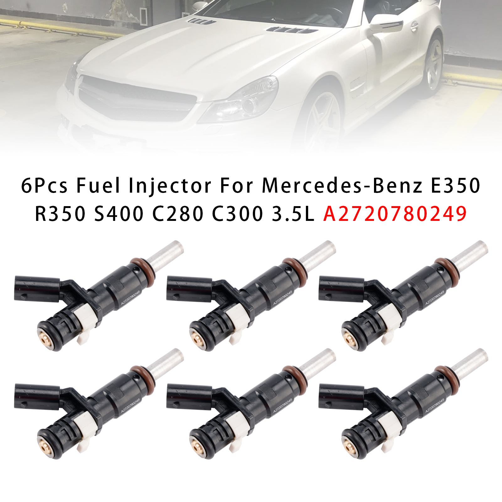 Mercedes-Benz E350 R350 S400 C280 C300 3.5L 6Pcs Fuel Injector A2720780249 Generic