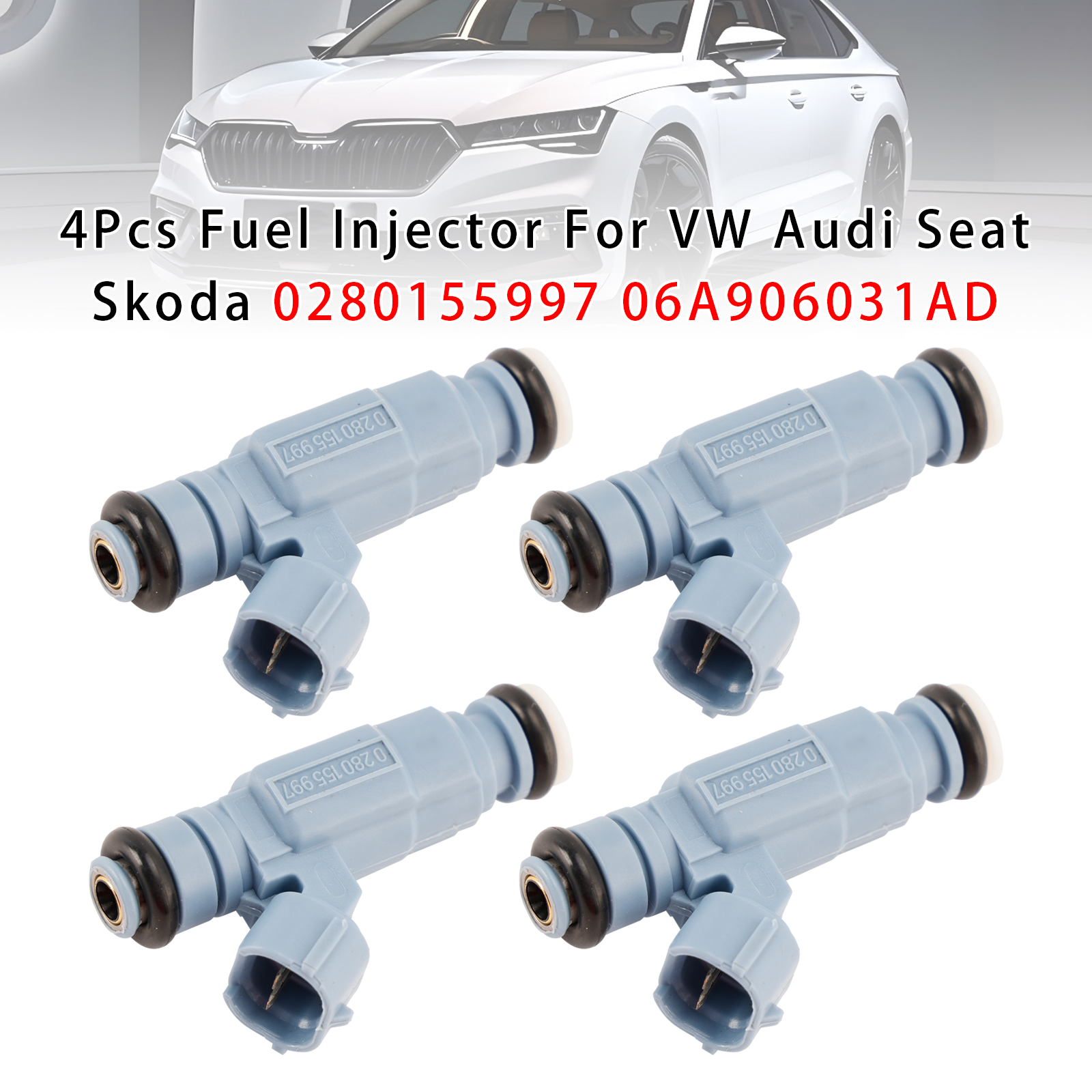 Audi 4Pcs Fuel Injector 0280155997 06A906031AD Generic