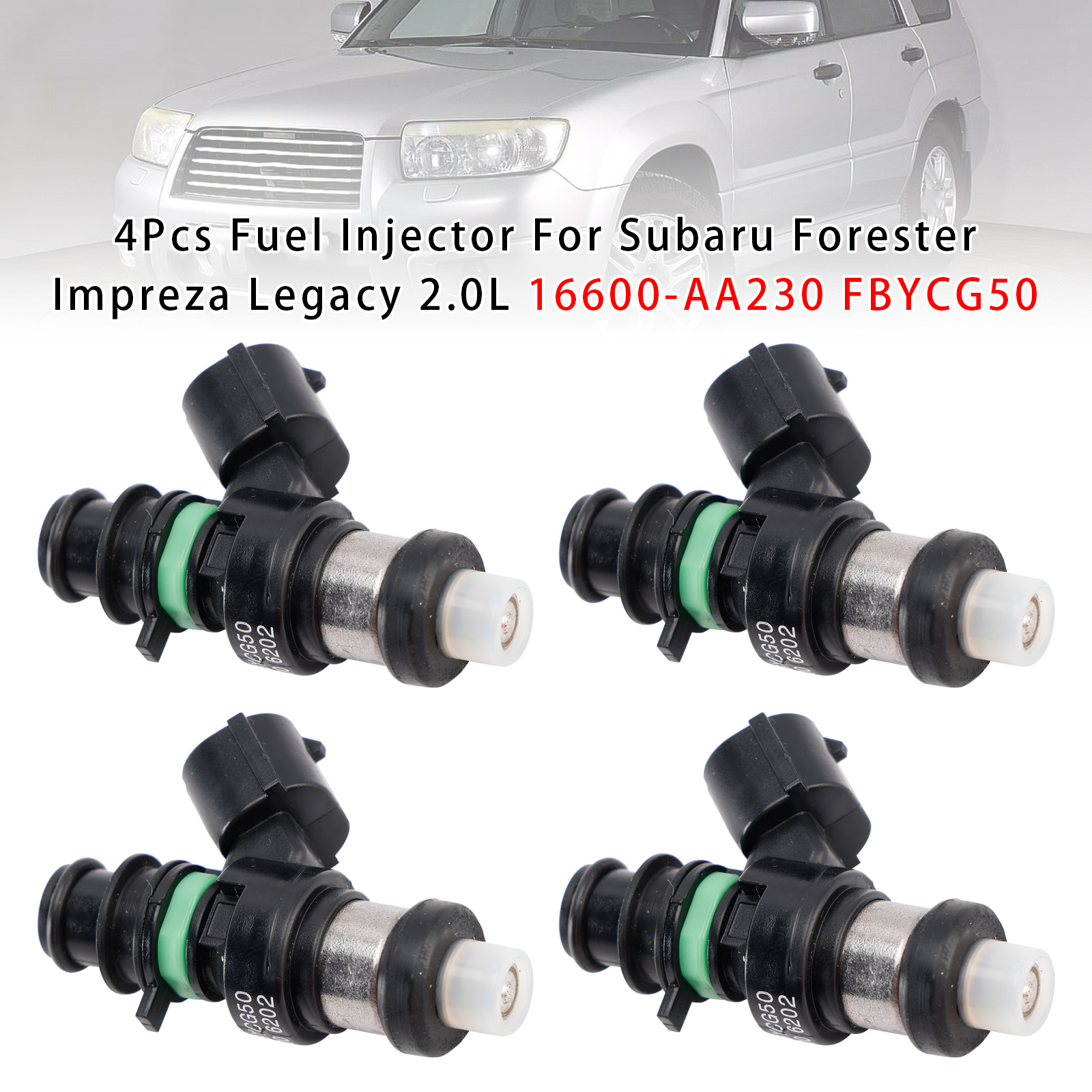 2003-2009 Subaru Legacy MK IV 2.0L AWD 4Pcs Fuel Injector 16600-AA230 FBYCG50 Generic