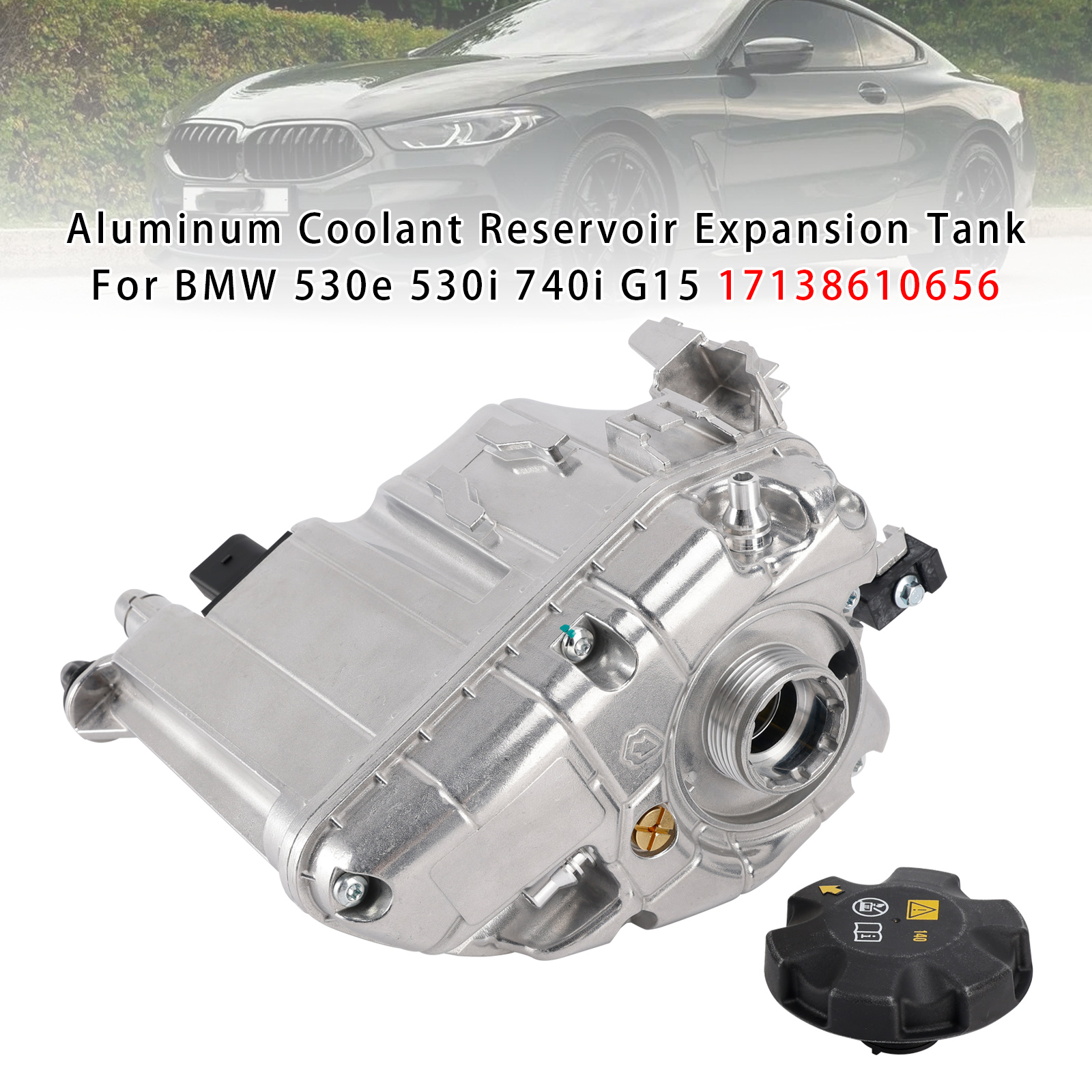 2016-2021 BMW 840i 745e 530e 530i 740i G15 Aluminum Coolant Reservoir Expansion Tank Generic