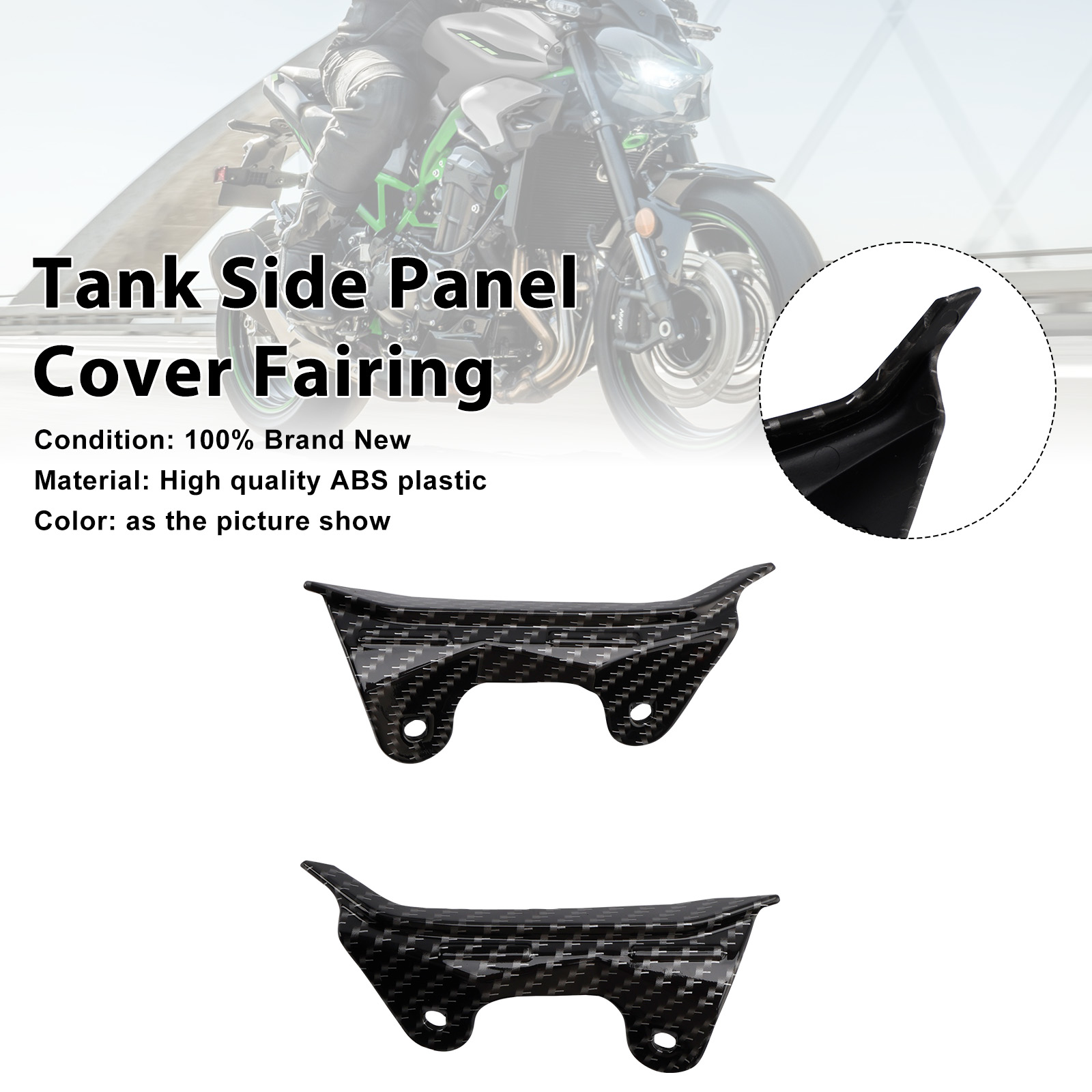 2025-2026 Kawasaki Z900 Tank Side Interior Cover Panel Fairing Carbon Generic