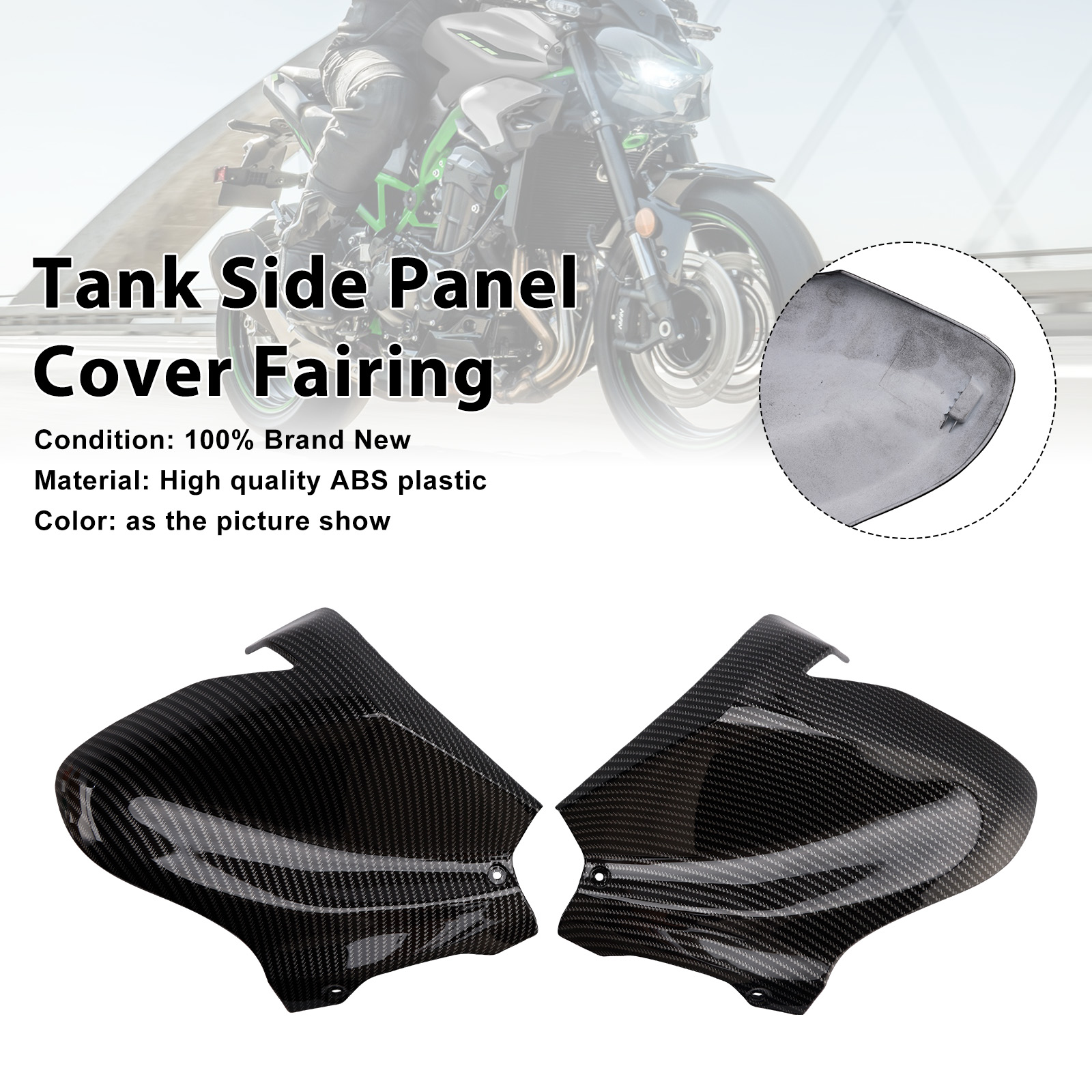 2025-2026 Kawasaki Z900 Tank Side Panel Cover Fairing Carbon Generic