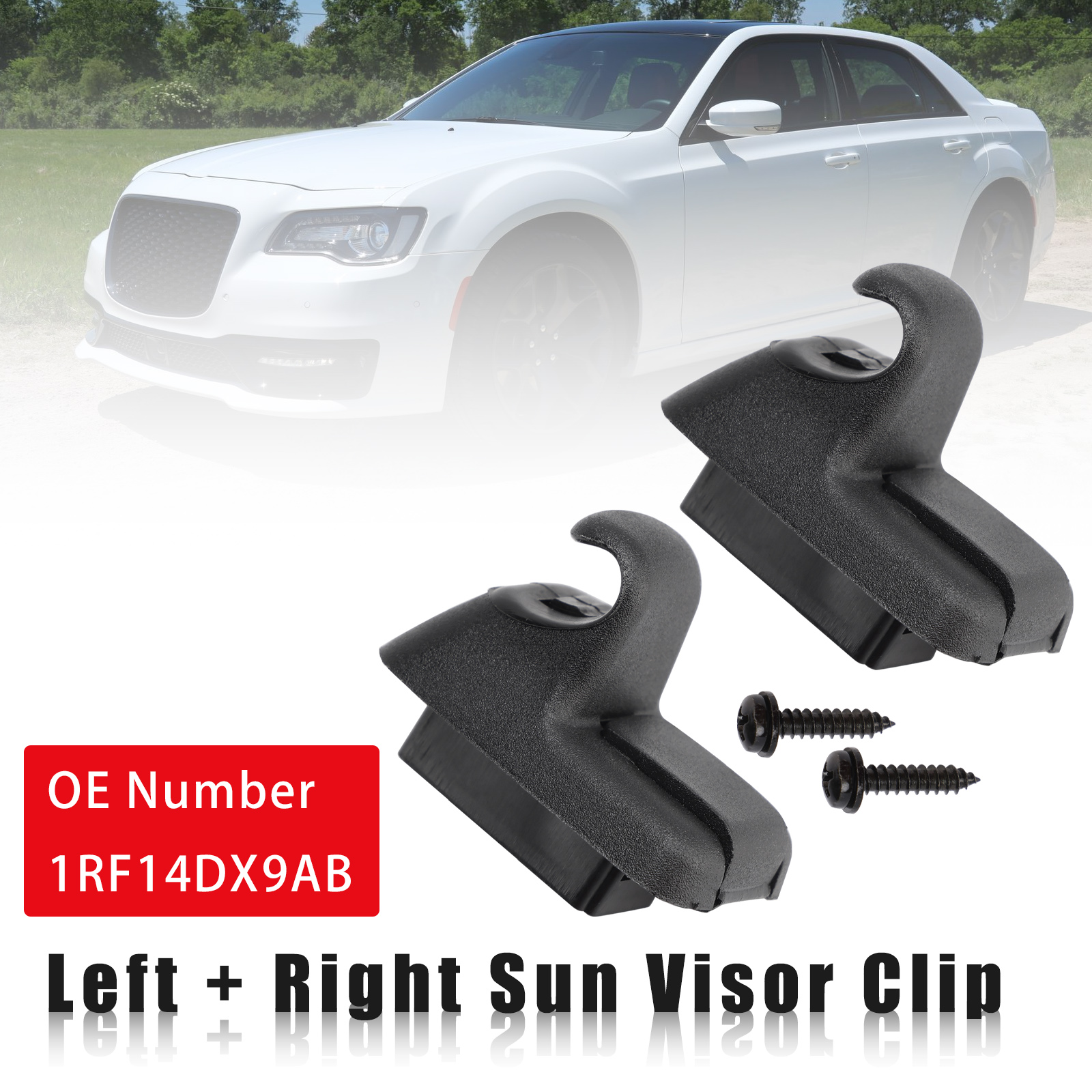 2011-2020 Chrysler 300 2x Sun Visor Clip 1RF14DX9AB Black Generic