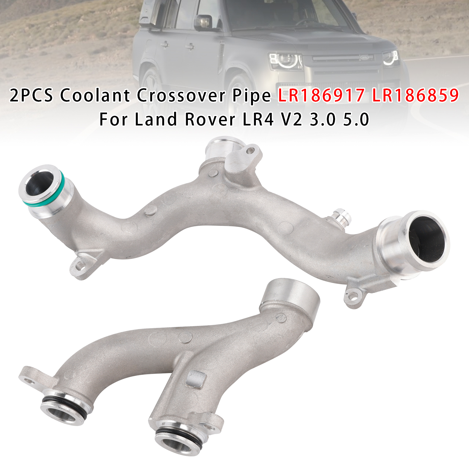 2010-2025 Land Rover LR4 V2 3.0 5.0 2PCS Coolant Crossover Pipe LR186917 LR186859 Generic