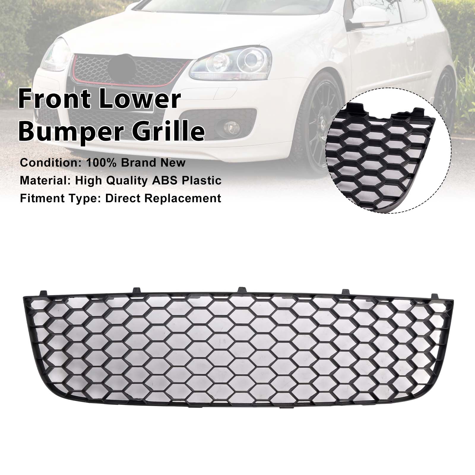 2006-2009 Volkswagen GOLF MK5 GTI Front Center Lower Bumper Grille Generic