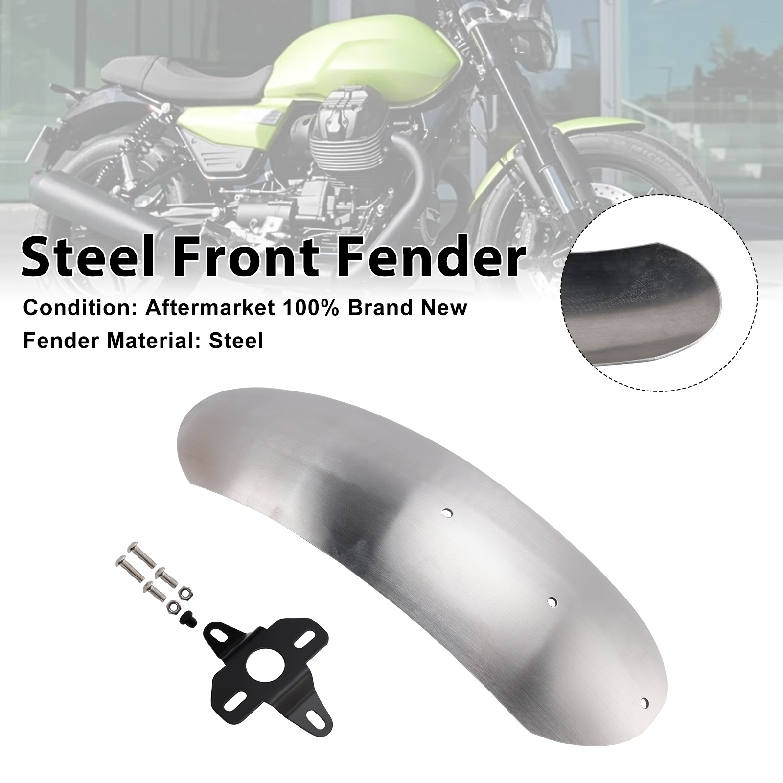 2017-2025 MOTO GUZZI V7 Steel Front Fender Mudguard Primary Generic
