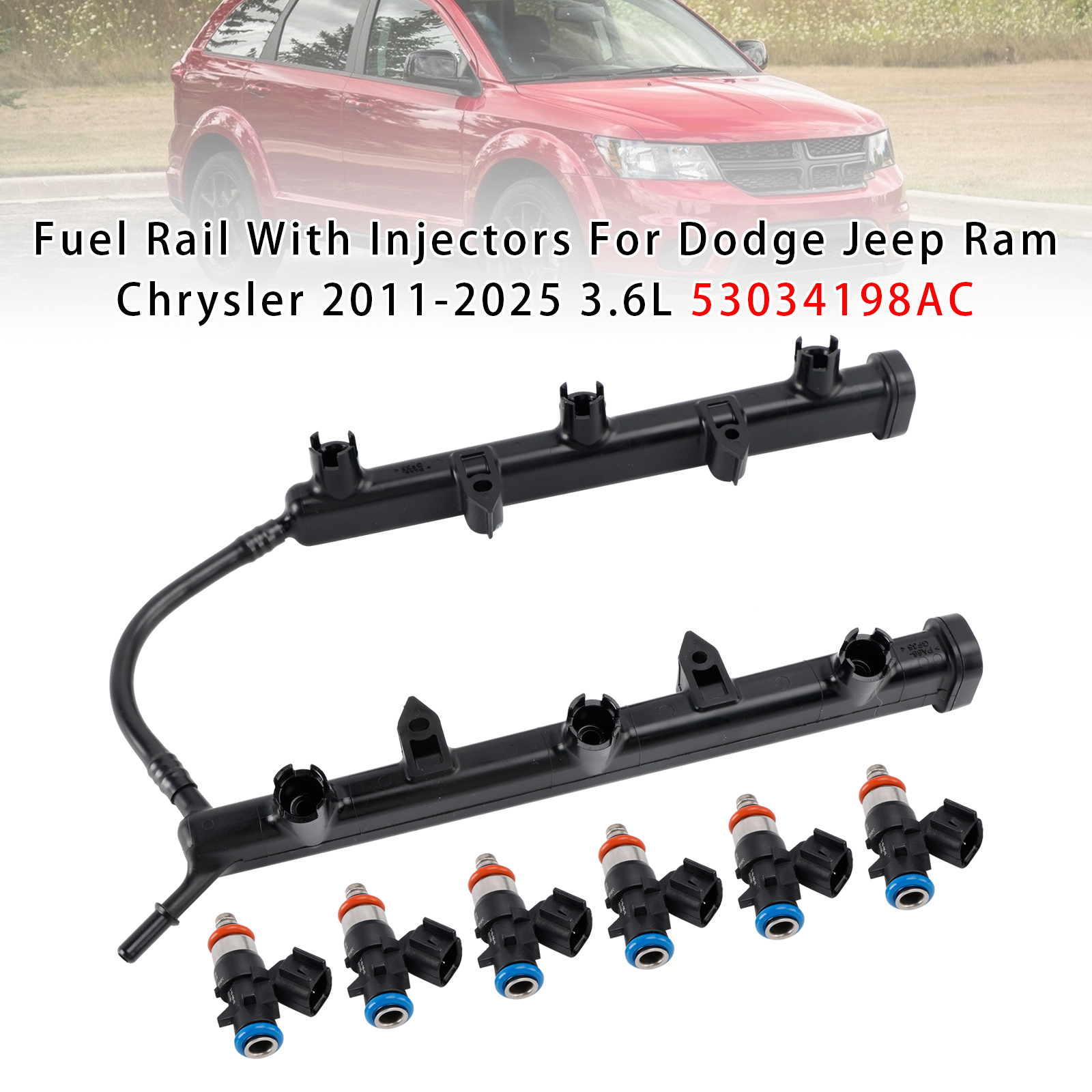 2011-2019 Dodge Journey Fuel Rail With Injectors 05184079 Generic