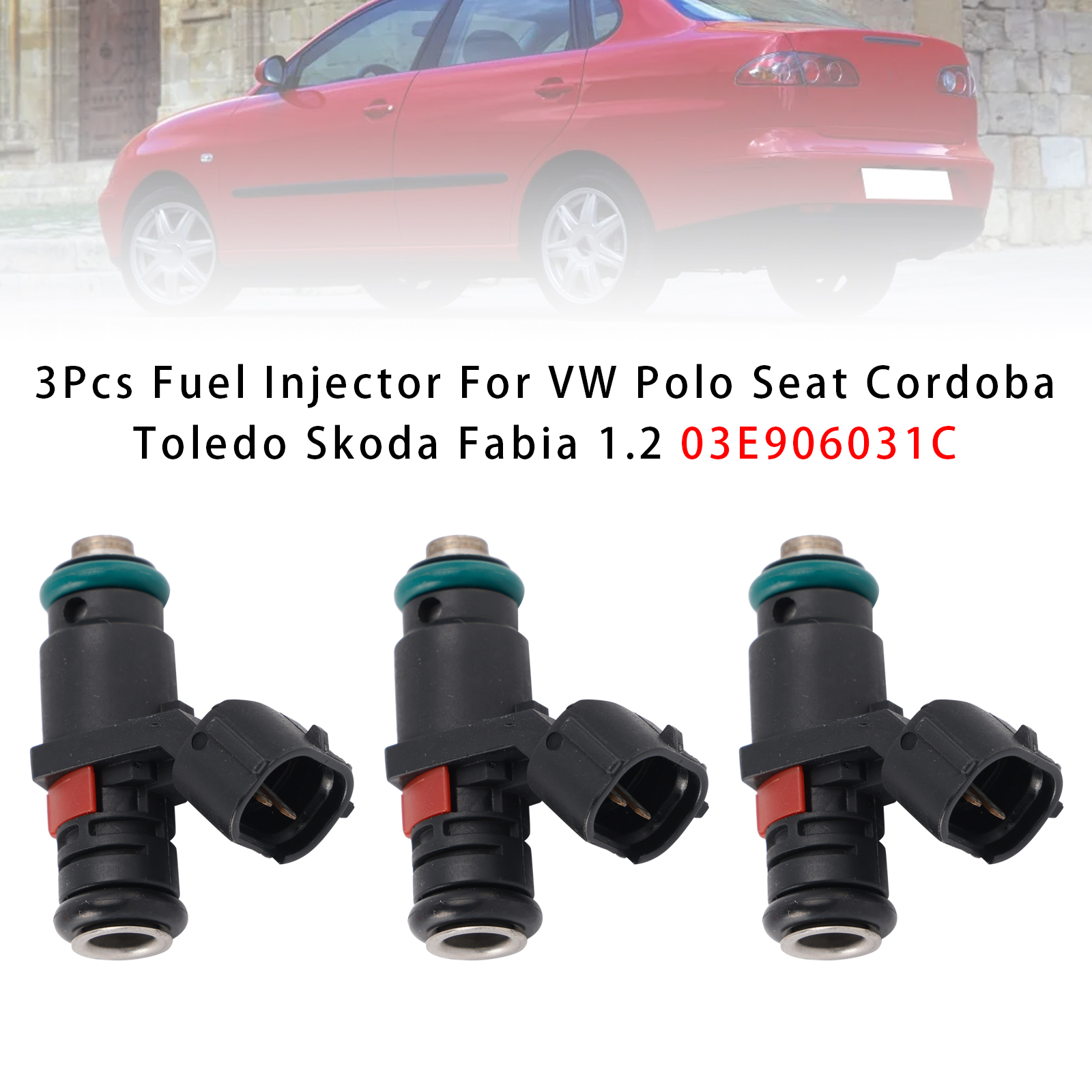 2012-2015 Seat Toledo IV KG3 1.2 3Pcs Fuel Injector 03E906031C 03E906031A Generic