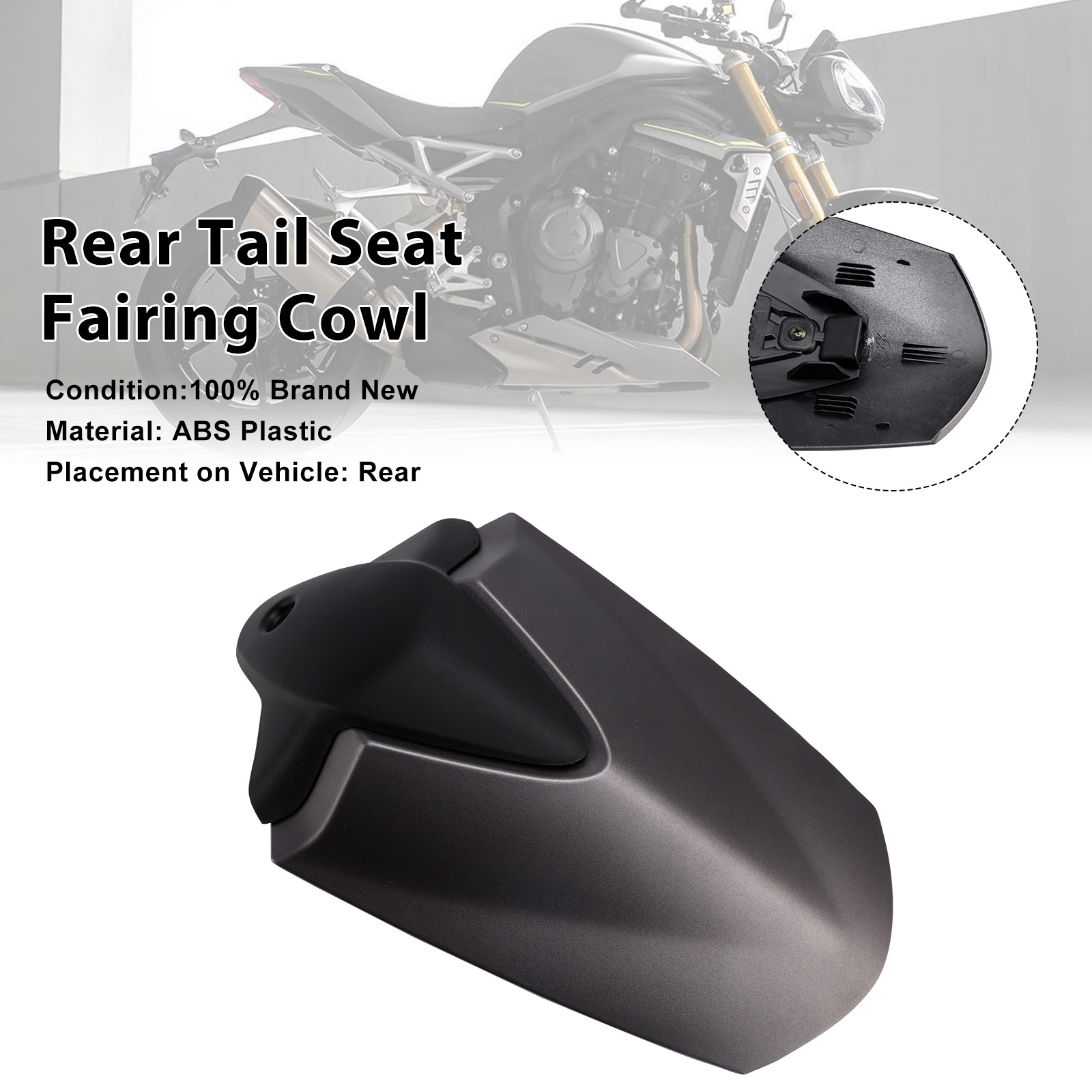 2021-2024 Triumph Speed Triple 1200 RS Rear Tail Seat Fairing Cowl Gray Generic