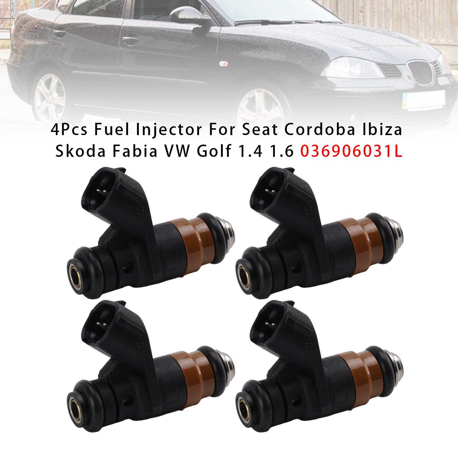 4Pcs Fuel Injector For Seat Cordoba Ibiza Skoda Fabia VW Golf 1.4 1.6 036906031L